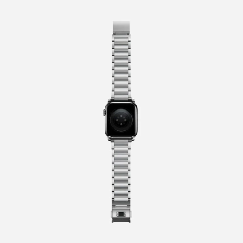 Nomad Steel Band 42mm/44mm/45mm/49mm Silver Hardware Bracelet for Apple Watch - Silver - Image 8