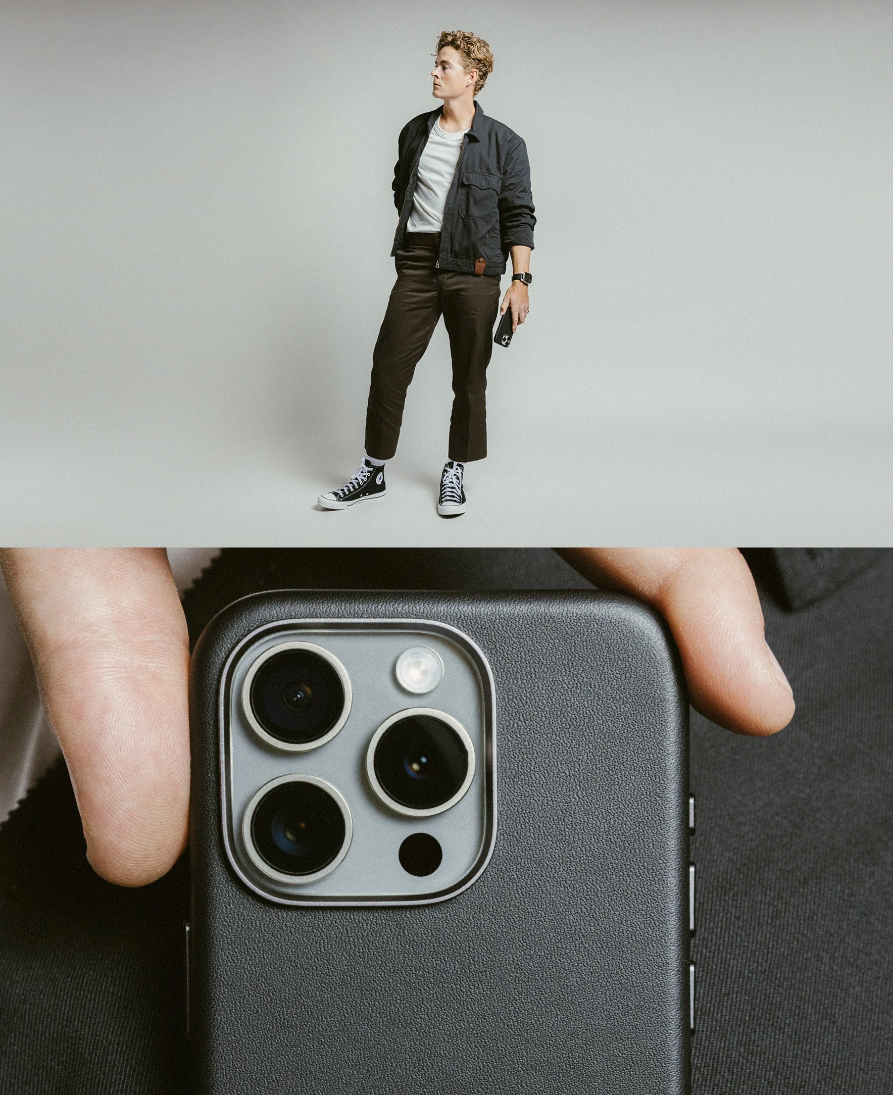 Nomad Traditional Horween Leather Case iPhone 16 Pro 6.3 - Black - Image 6