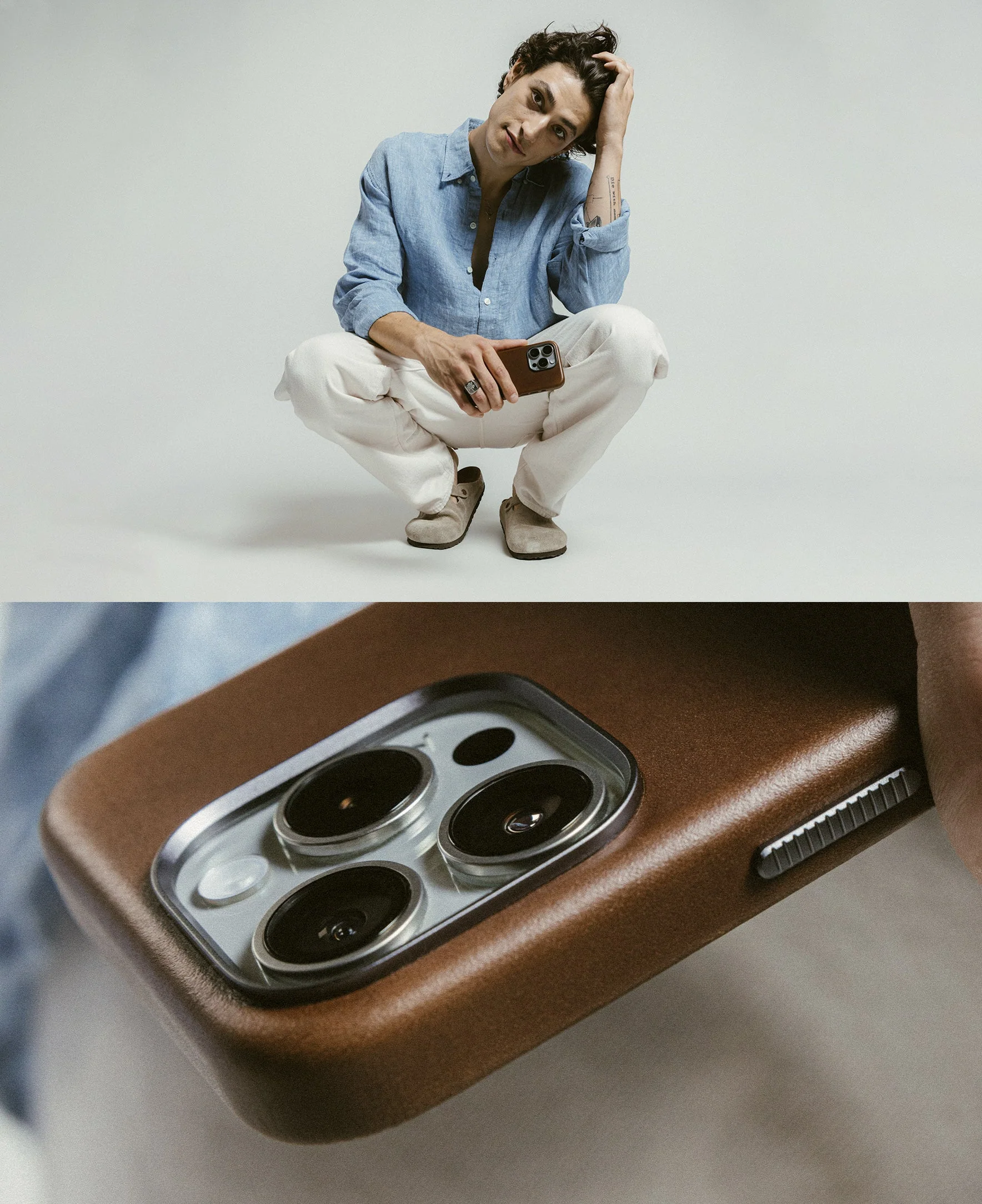 Nomad Traditional Horween Leather Case iPhone 16 Pro 6.3 - Brown - Image 4