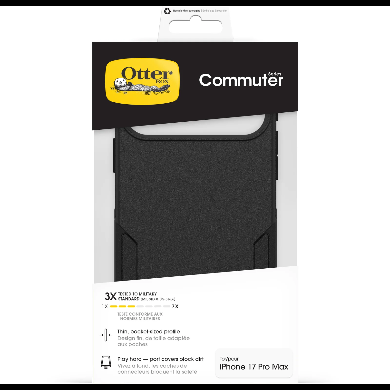 OtterBox Commuter Slim MagSafe Case with Camera Control Button for iPhone 17 Pro Max – Black - Image 5
