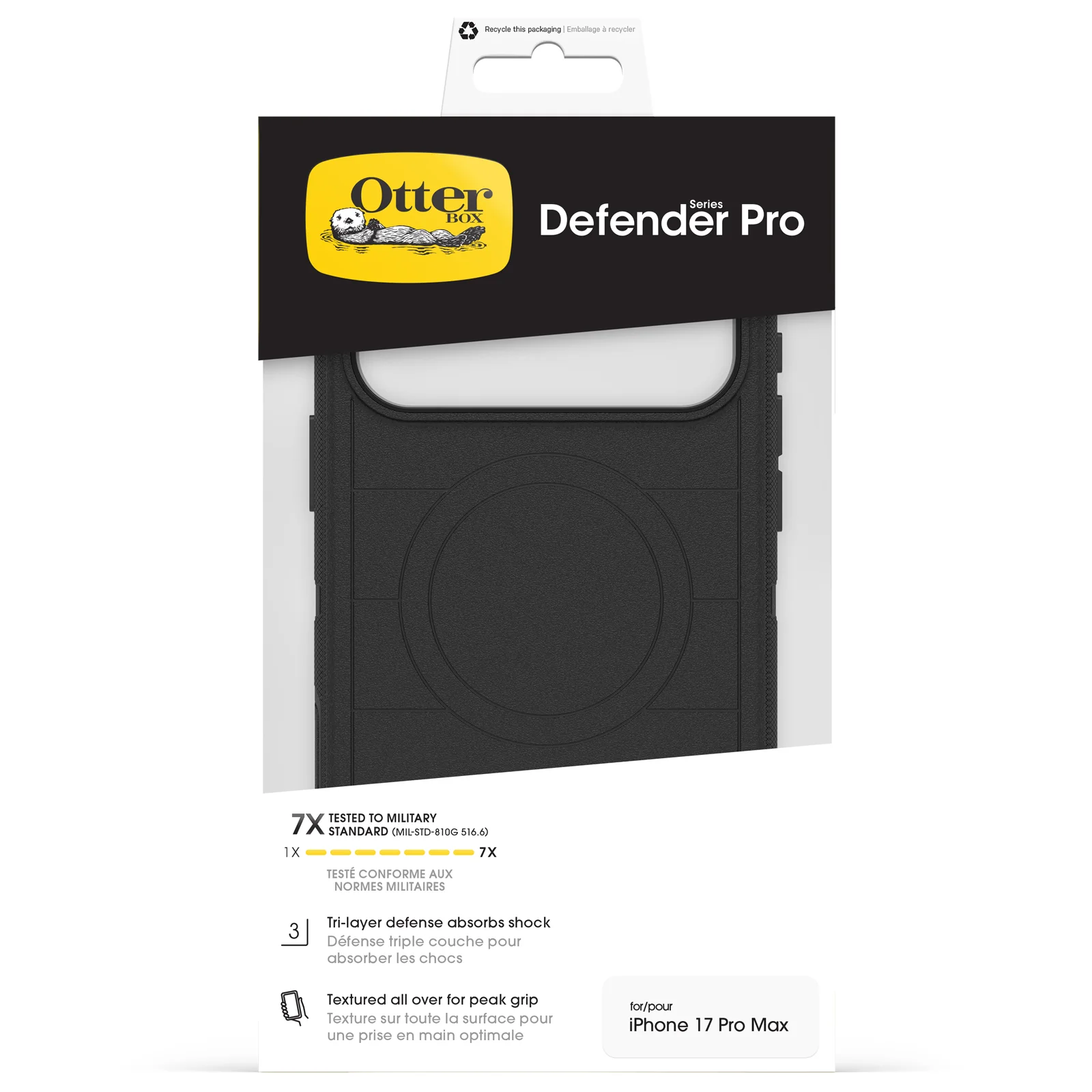 OtterBox Defender Pro Rugged MagSafe Case & Camera Control Button iPhone 17 Pro Max – Black - Image 3