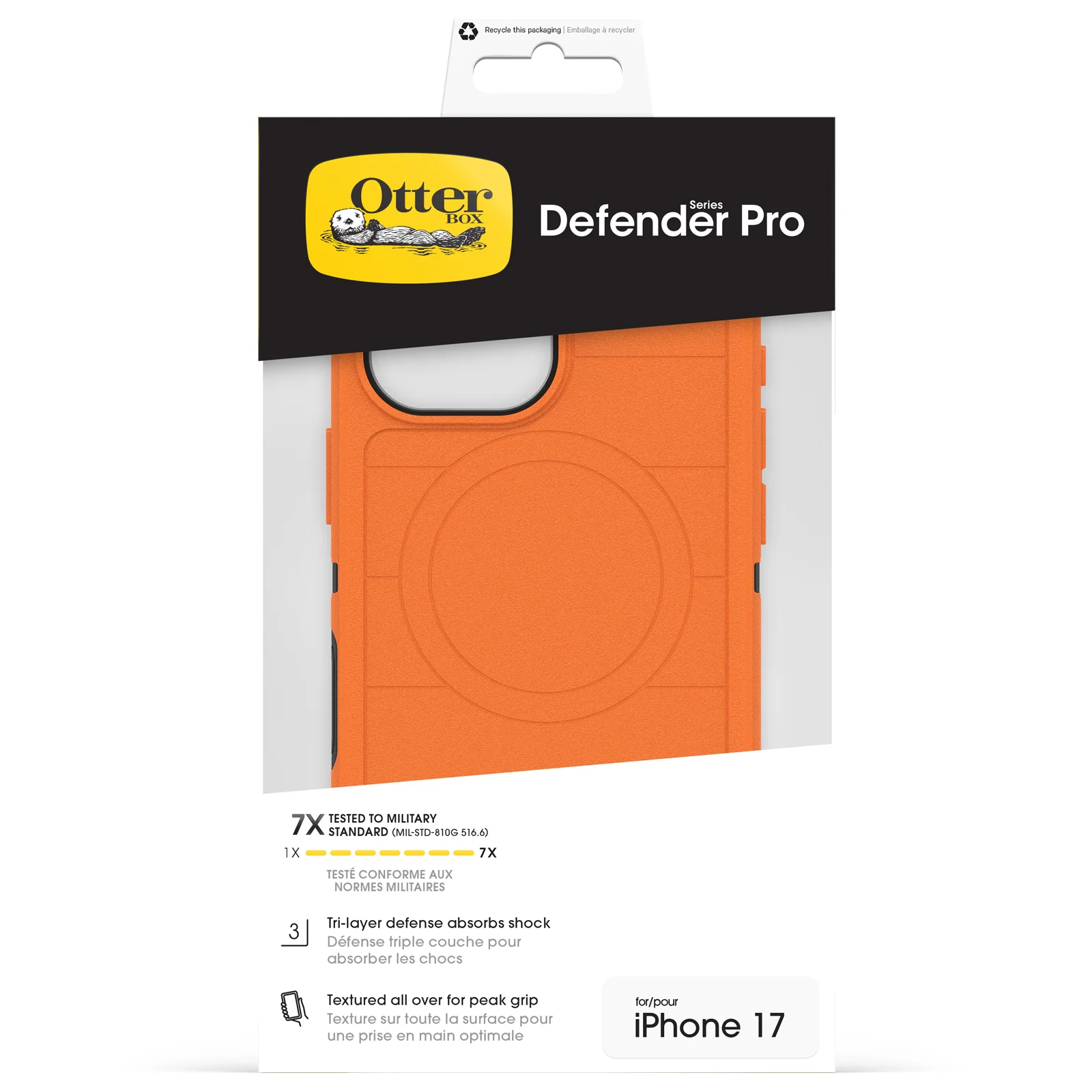 OtterBox Defender Pro Rugged MagSafe Case & Camera Control Button iPhone 17 Standard – HiVis Orange - Image 3