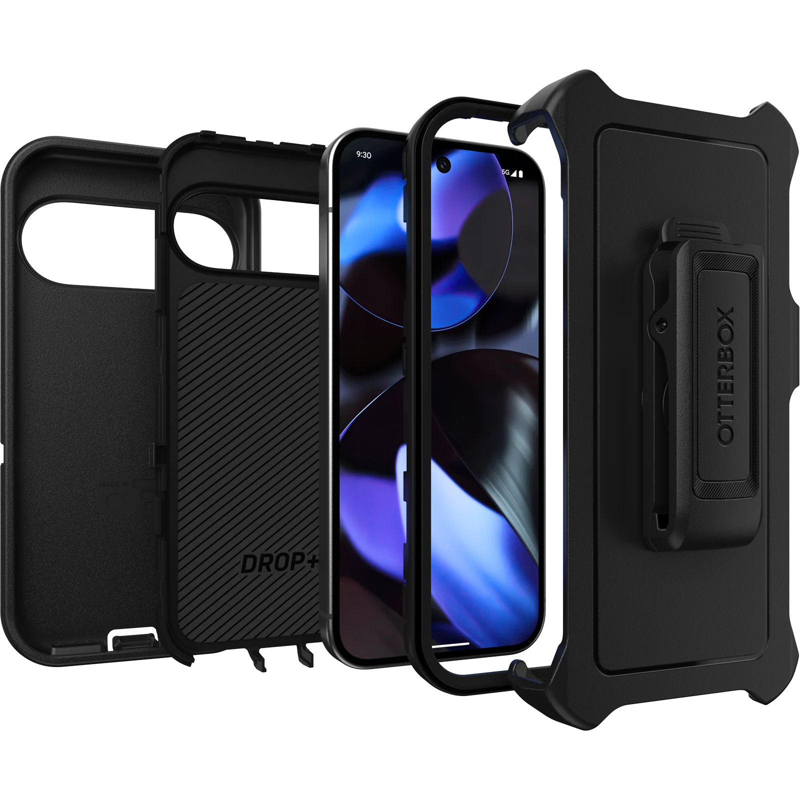 Otterbox Defender Rugged Case Belt Clip Holster for Google Pixel 9 / 9 Pro - Black - Image 4