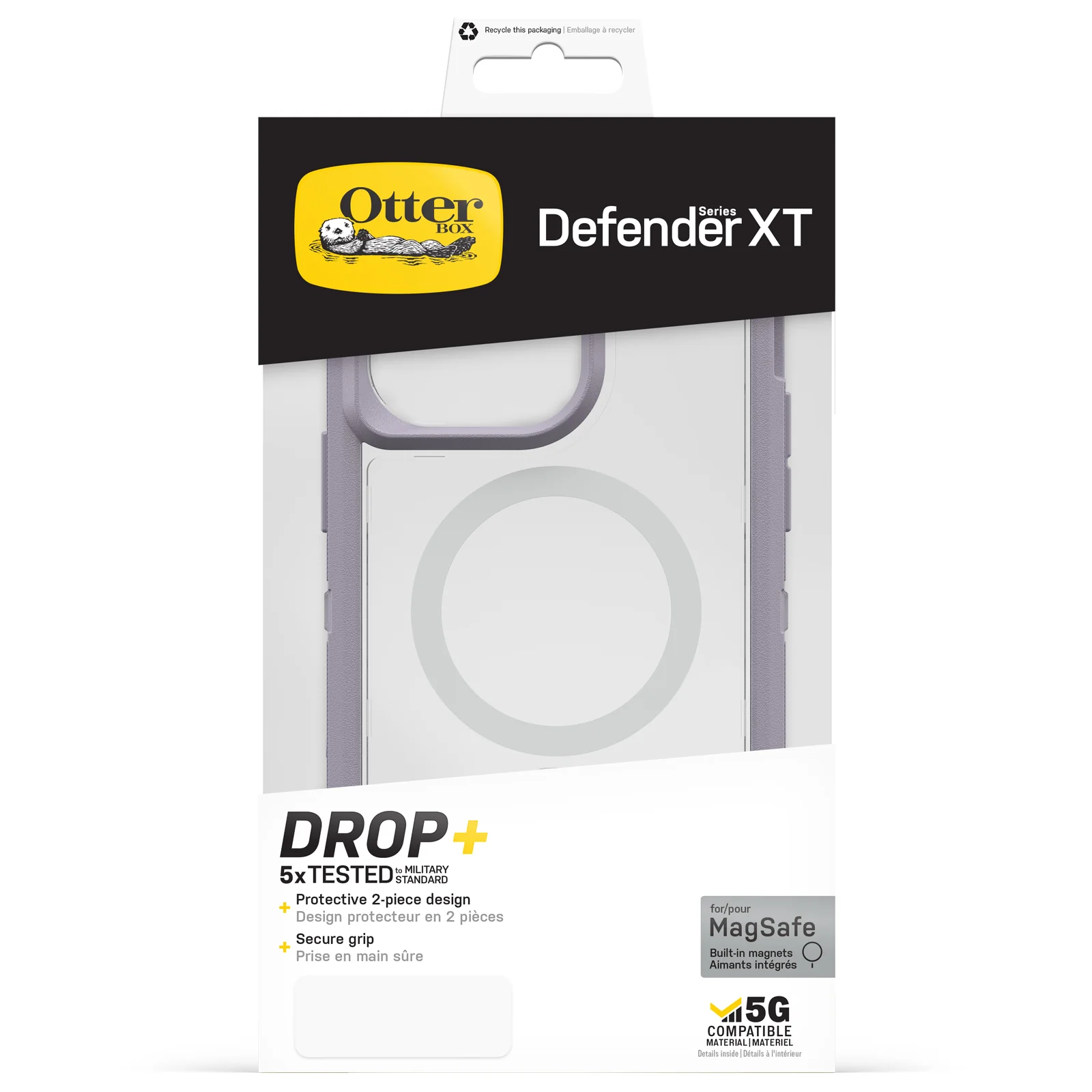 Otterbox Defender XT Clear MagSafe iPhone 14 / 13 Standard 6.1 inch Lavender Sky - Image 5