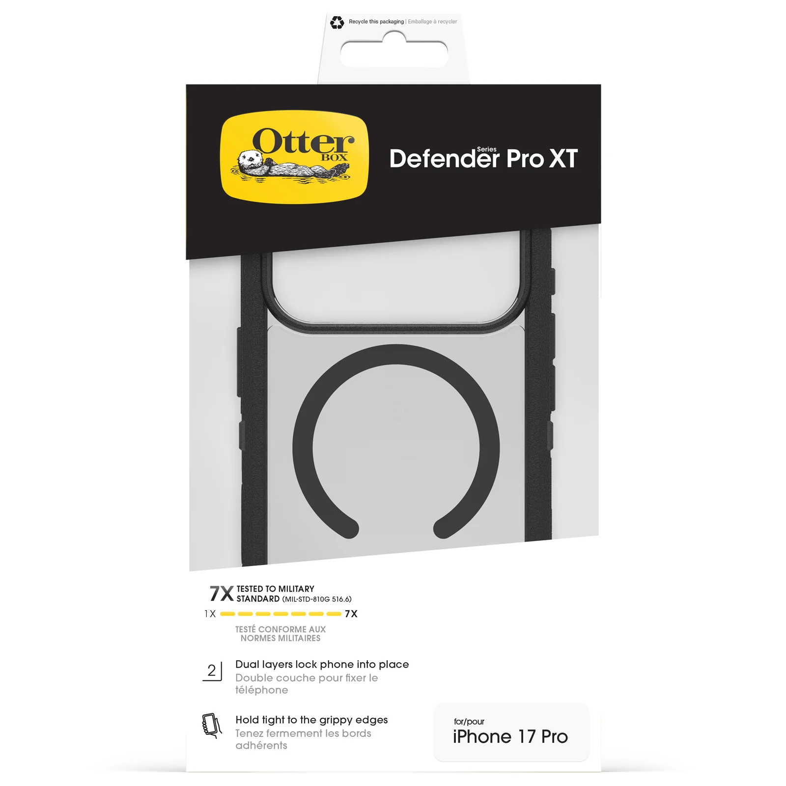 OtterBox Defender XT Pro Rugged MagSafe Case & Camera Control Button iPhone 17 Pro – Clear / Black - Image 3