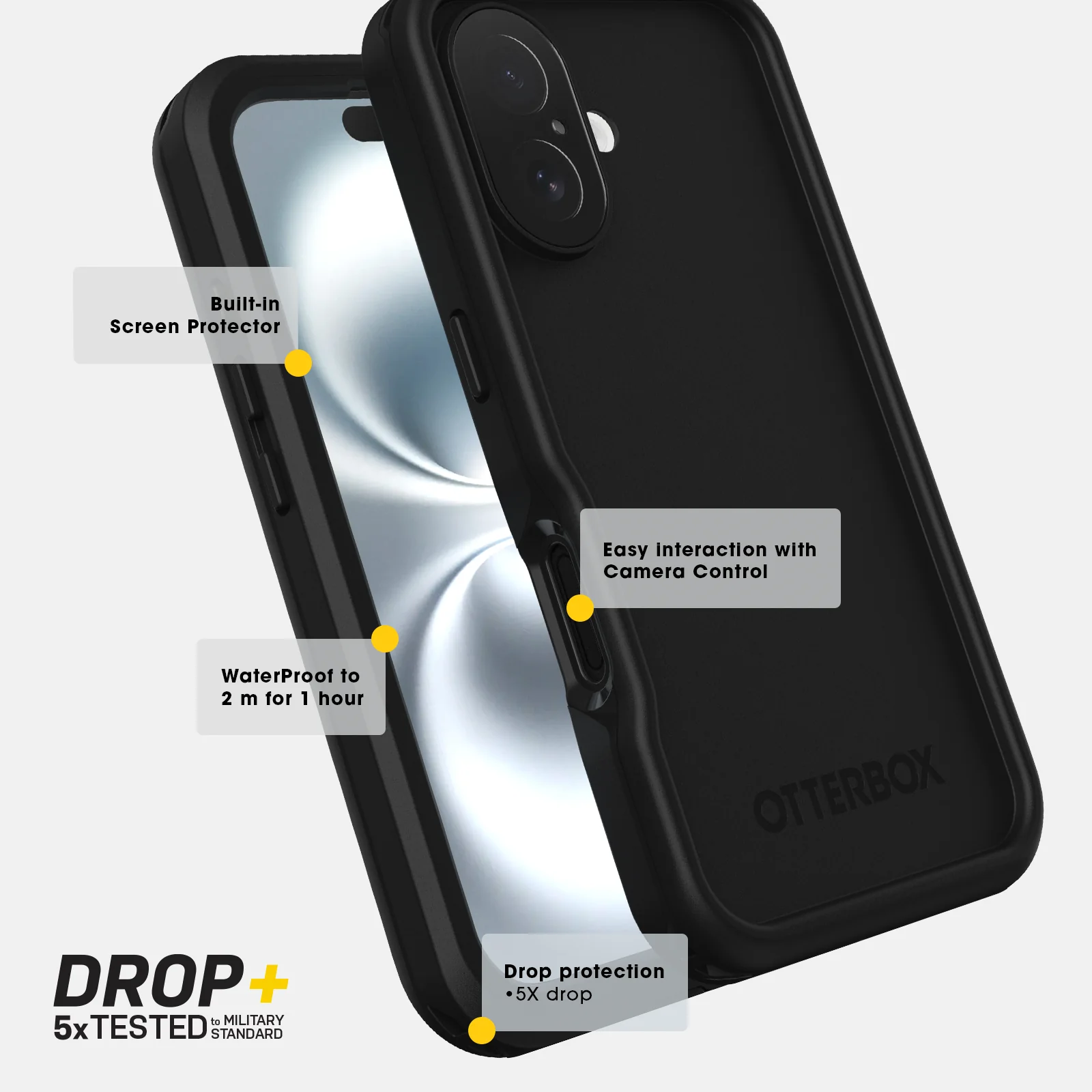 Otterbox (Lifeproof) FRE MagSafe Waterproof Case for iPhone 16 Standard - Black - Image 5
