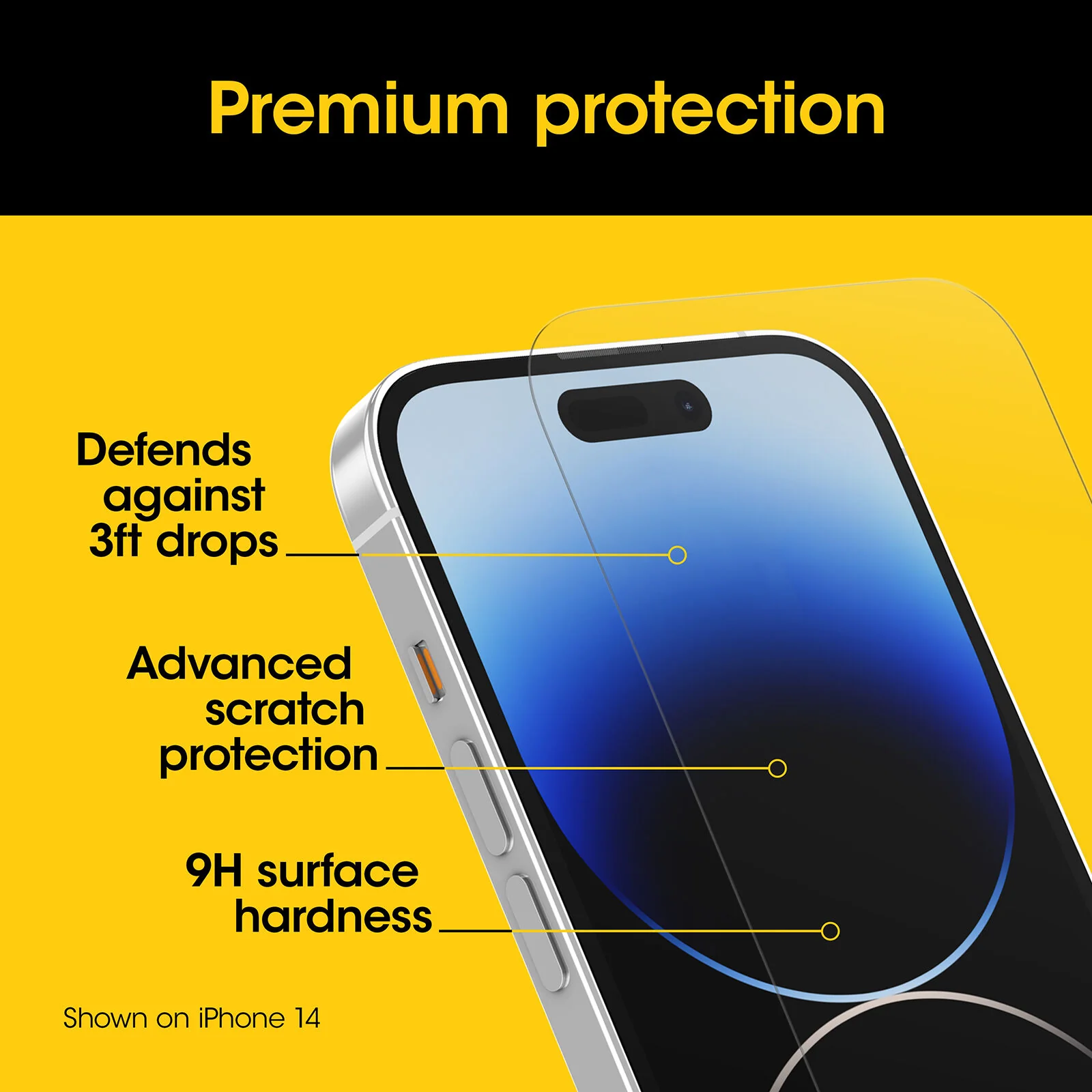 OtterBox Premium Glass Antimicrobial iPhone 17e / 16e / 15 / 14 / 13 Standard 6.1 Screen Protector Clear - Image 7