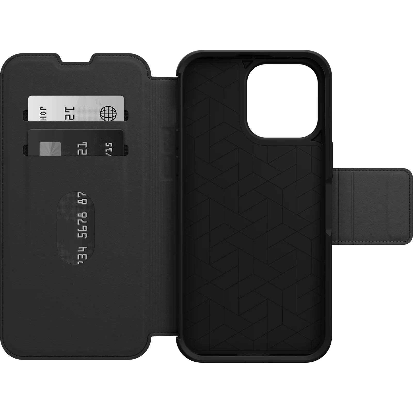 Otterbox Strada Leather Wallet iPhone 14 Pro Max 6.7 inch Shadow Black - Image 6