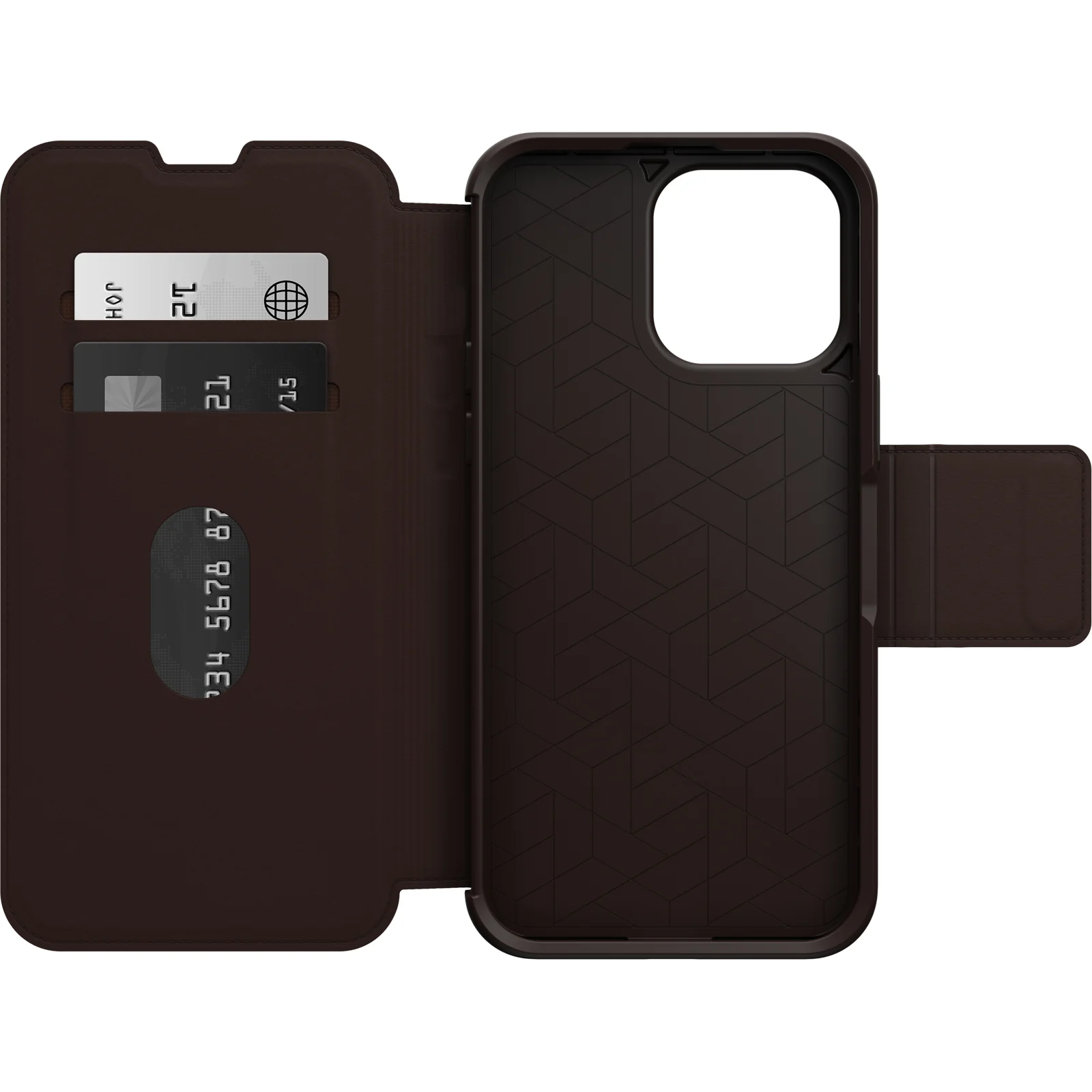 Otterbox Strada Leather Wallet iPhone 14 Plus 6.7 inch Espresso Brown - Image 4