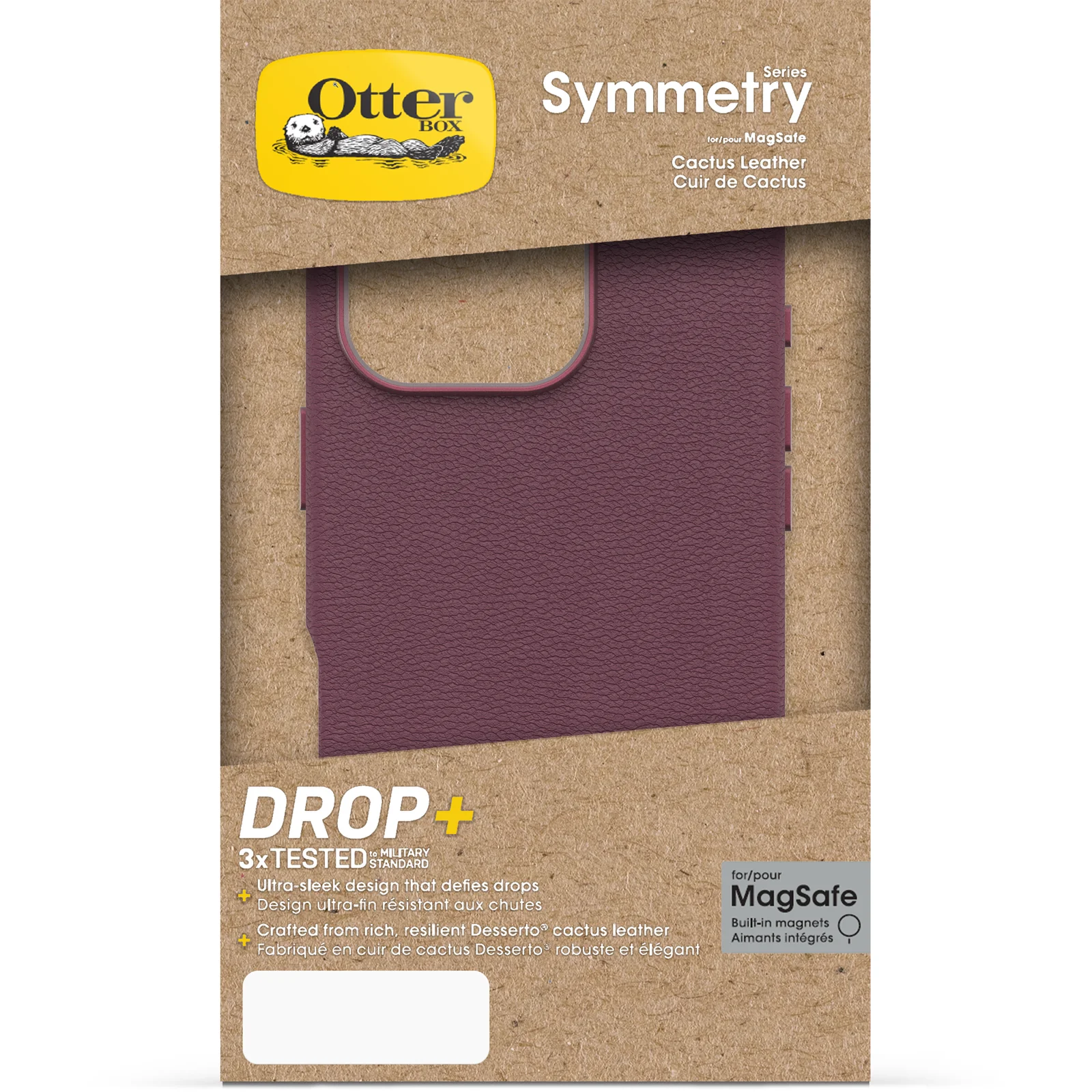OtterBox Symmetry Cactus Leather Case iPhone 16 Pro - Foxberry Pink - Image 4