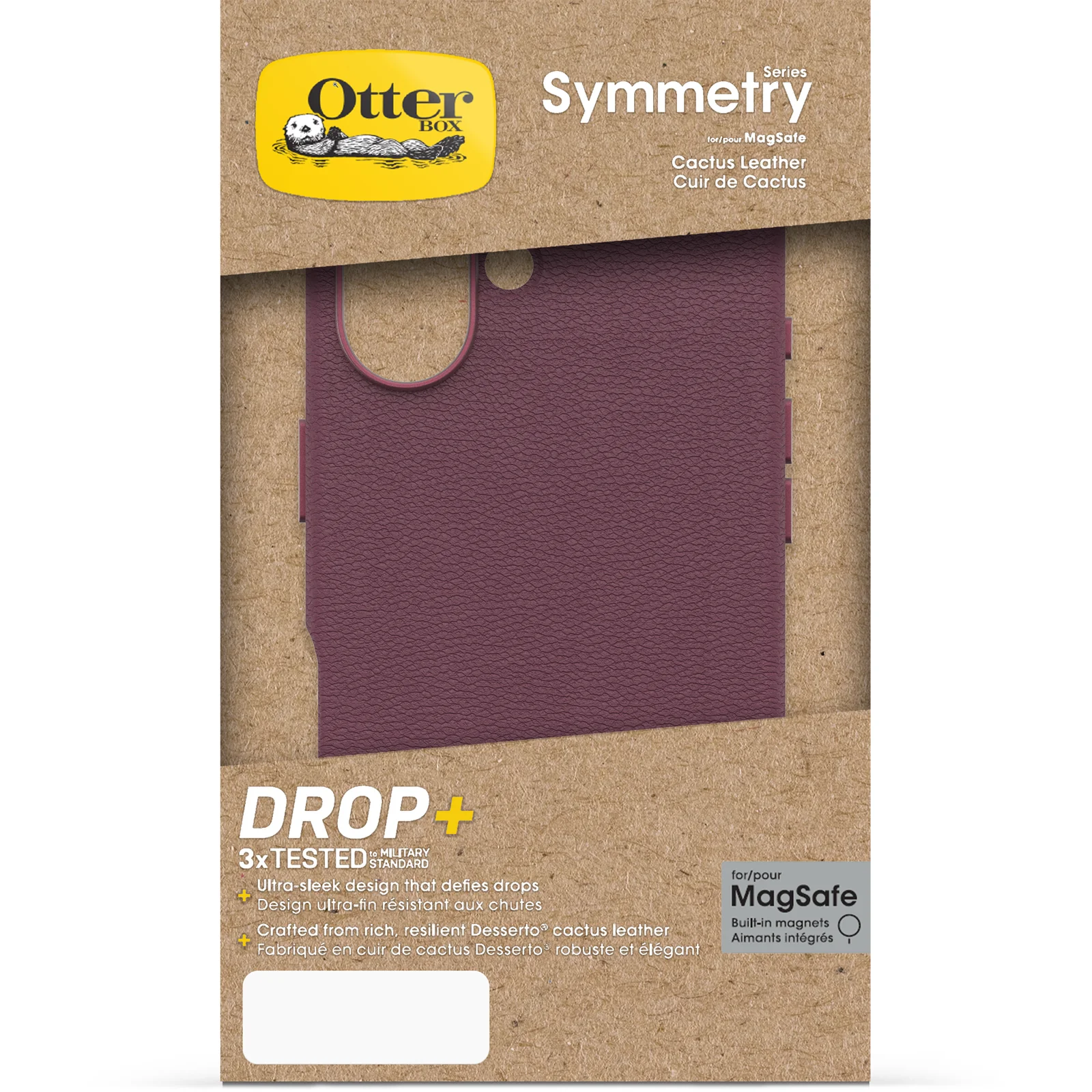 OtterBox Symmetry Cactus Leather Case iPhone 16 Standard 6.1 - Foxberry Pink - Image 5