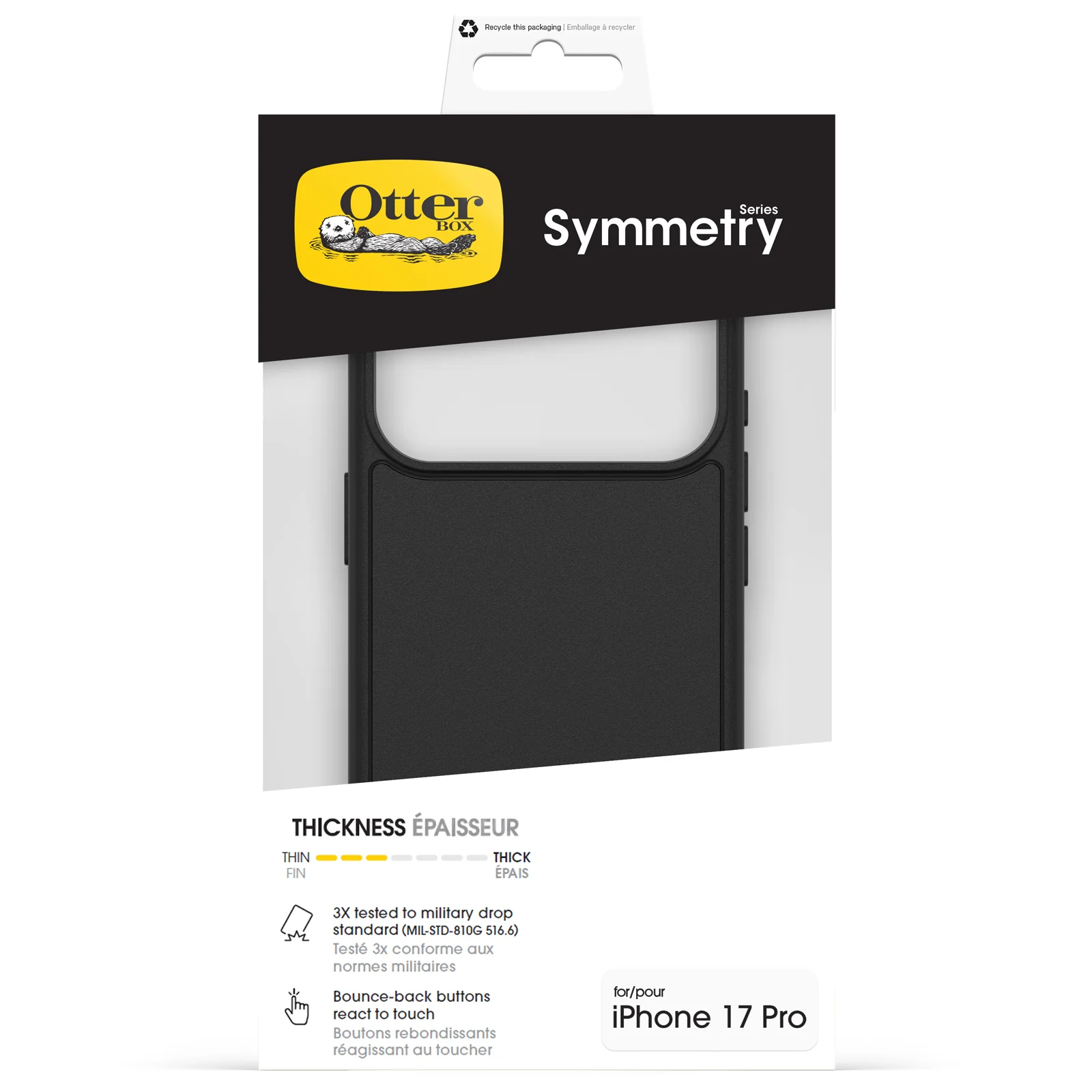 OtterBox Symmetry MagSafe Case & Camera Control Button for iPhone 17 Pro – Solid Black - Image 5