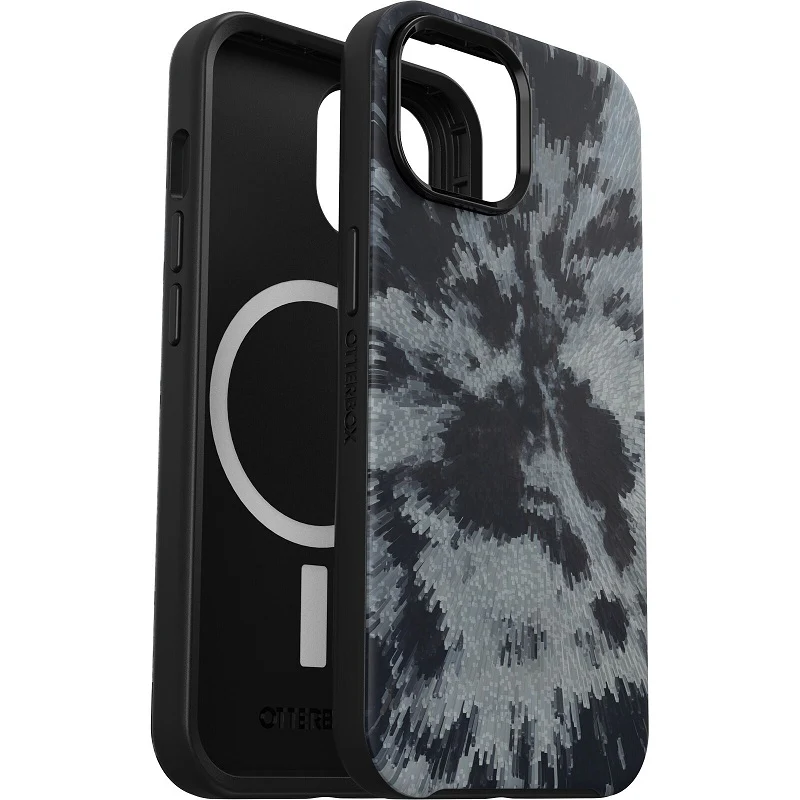 OtterBox Symmetry+ MagSafe iPhone 15 Standard 6.1 Case Burnout Sky Black/Grey - Image 4
