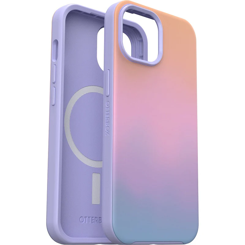 OtterBox Symmetry+ MagSafe iPhone 15 Standard 6.1 Case Soft Sunset Ombre - Image 3