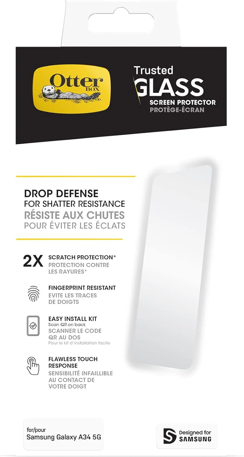 Otterbox Trusted Glass Screen Protector 9H for Samsung Galaxy A34 5G - Image 2