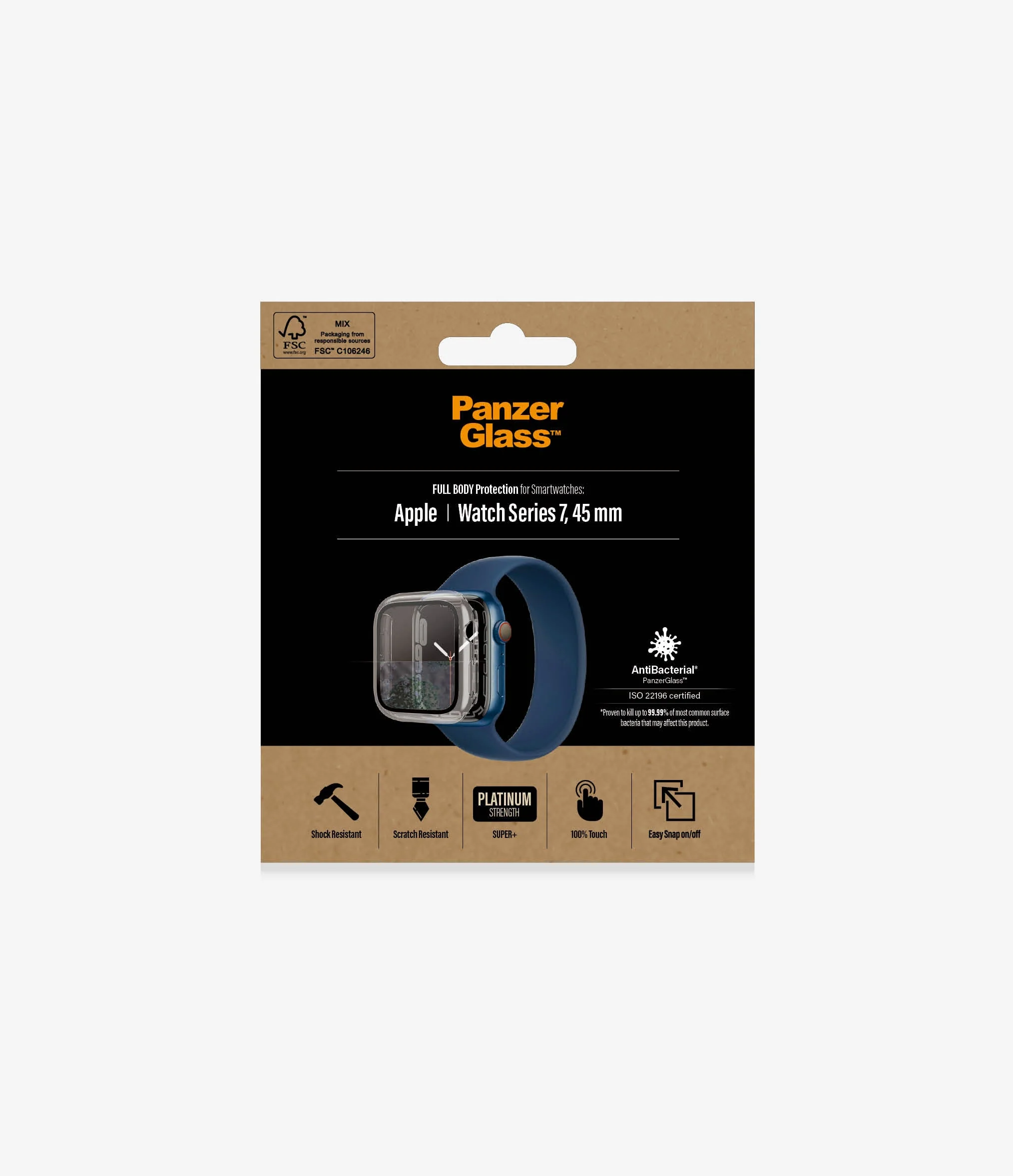 PanzerGlass Full Body Protection for Apple Watch 7 / 8 / 9 45mm - Clear - Image 2