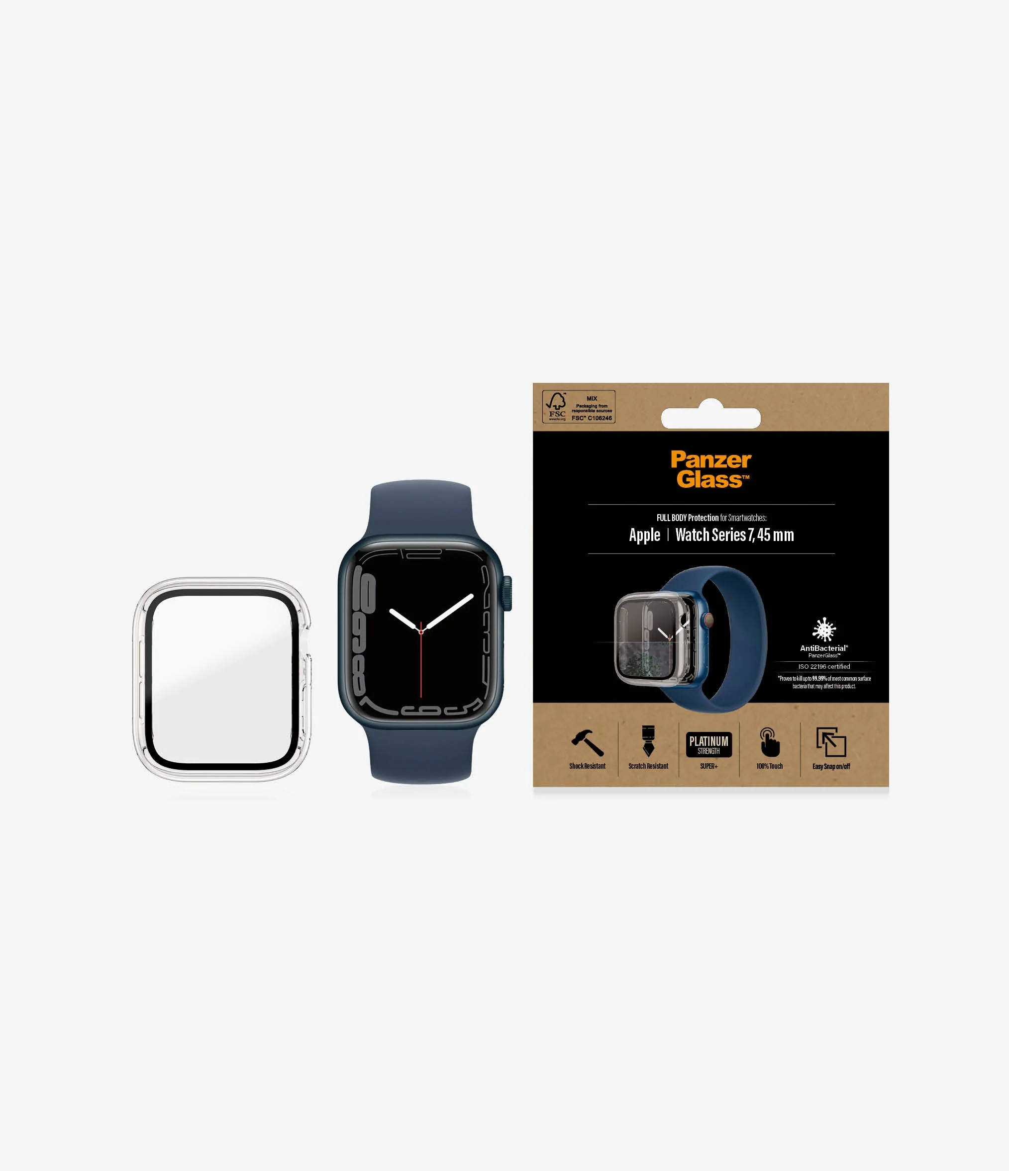 PanzerGlass Full Body Protection for Apple Watch 7 / 8 / 9 45mm - Clear - Image 3