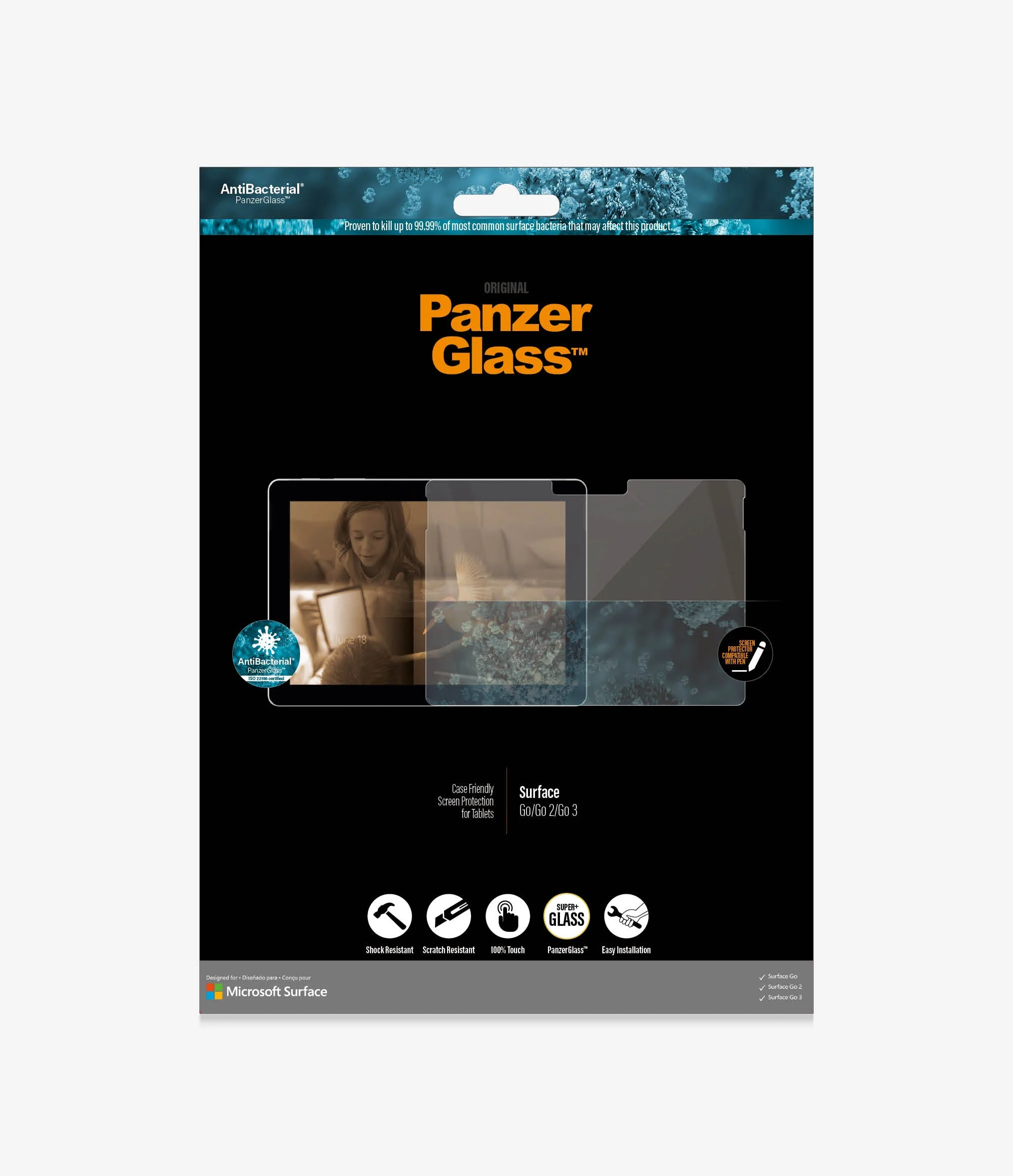 PanzerGlass Screen Guard for Microsoft Surface Go 4 / 3 / 2 / 1 - Clear - Image 8