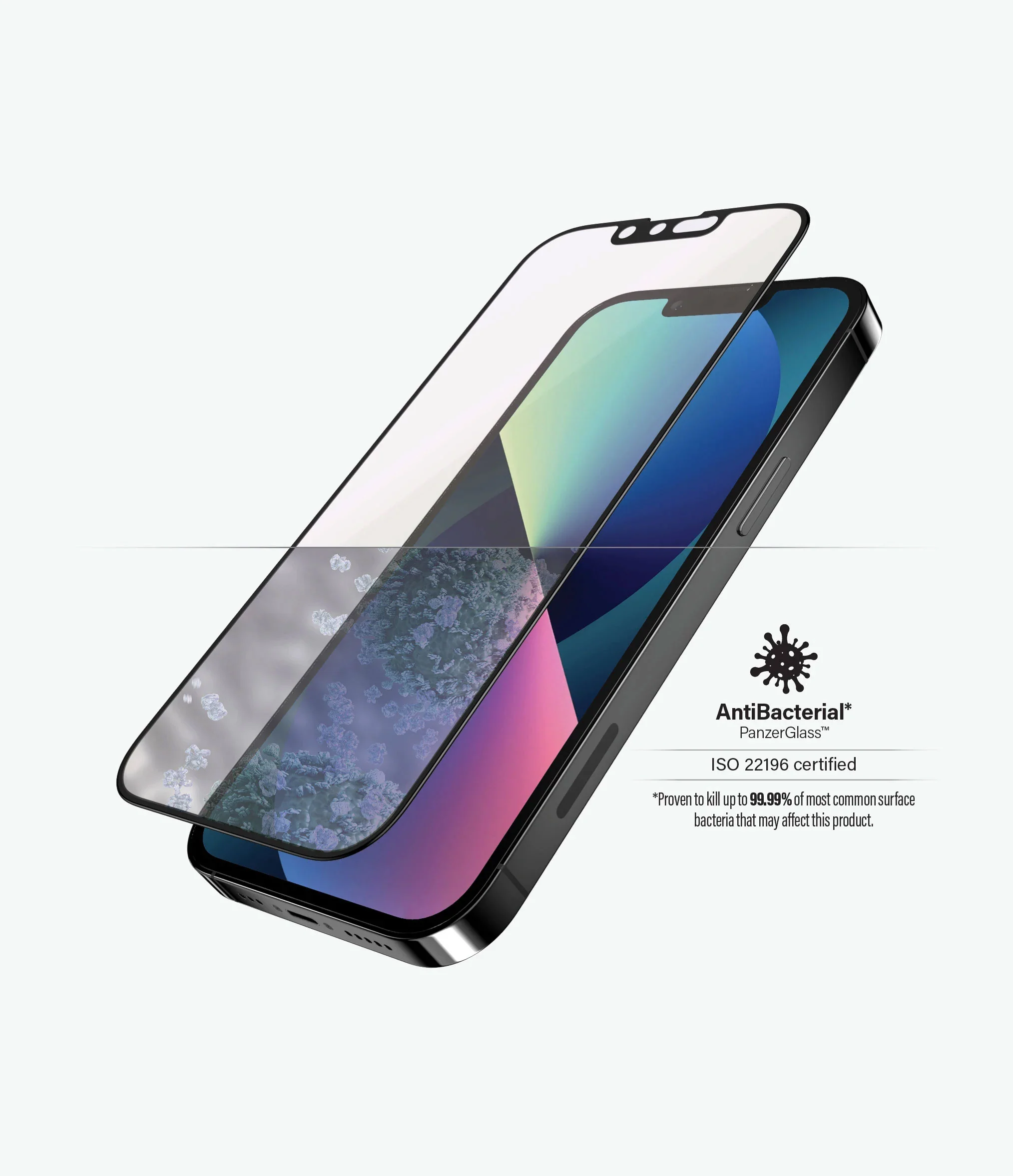 PanzerGlass Screen Guard iPhone 13 Pro Max 6.7 Anti Bluelight Black Frame - Image 5