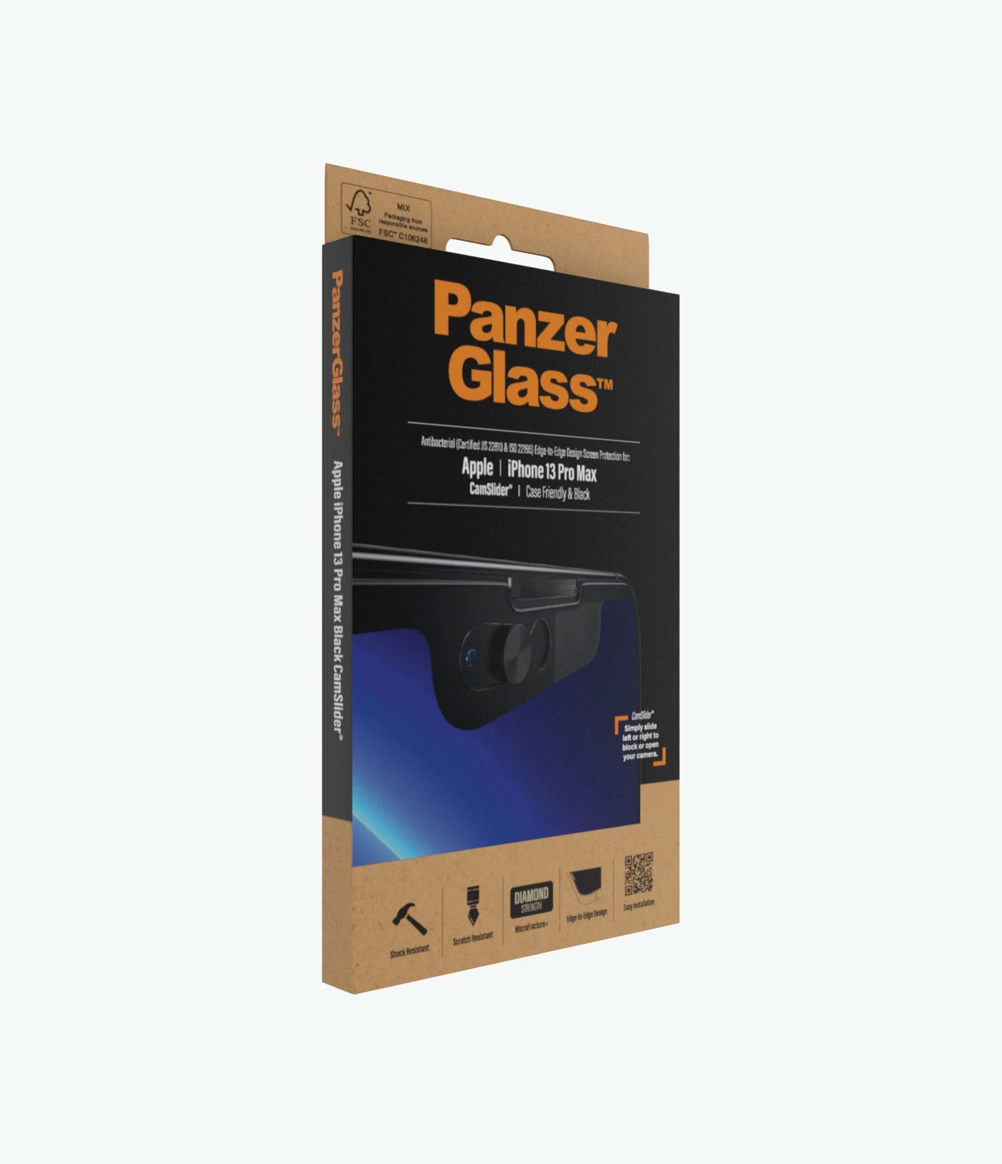 PanzerGlass Screen Guard iPhone 13 Pro Max 6.7 Cam Slider Black Frame - Image 3
