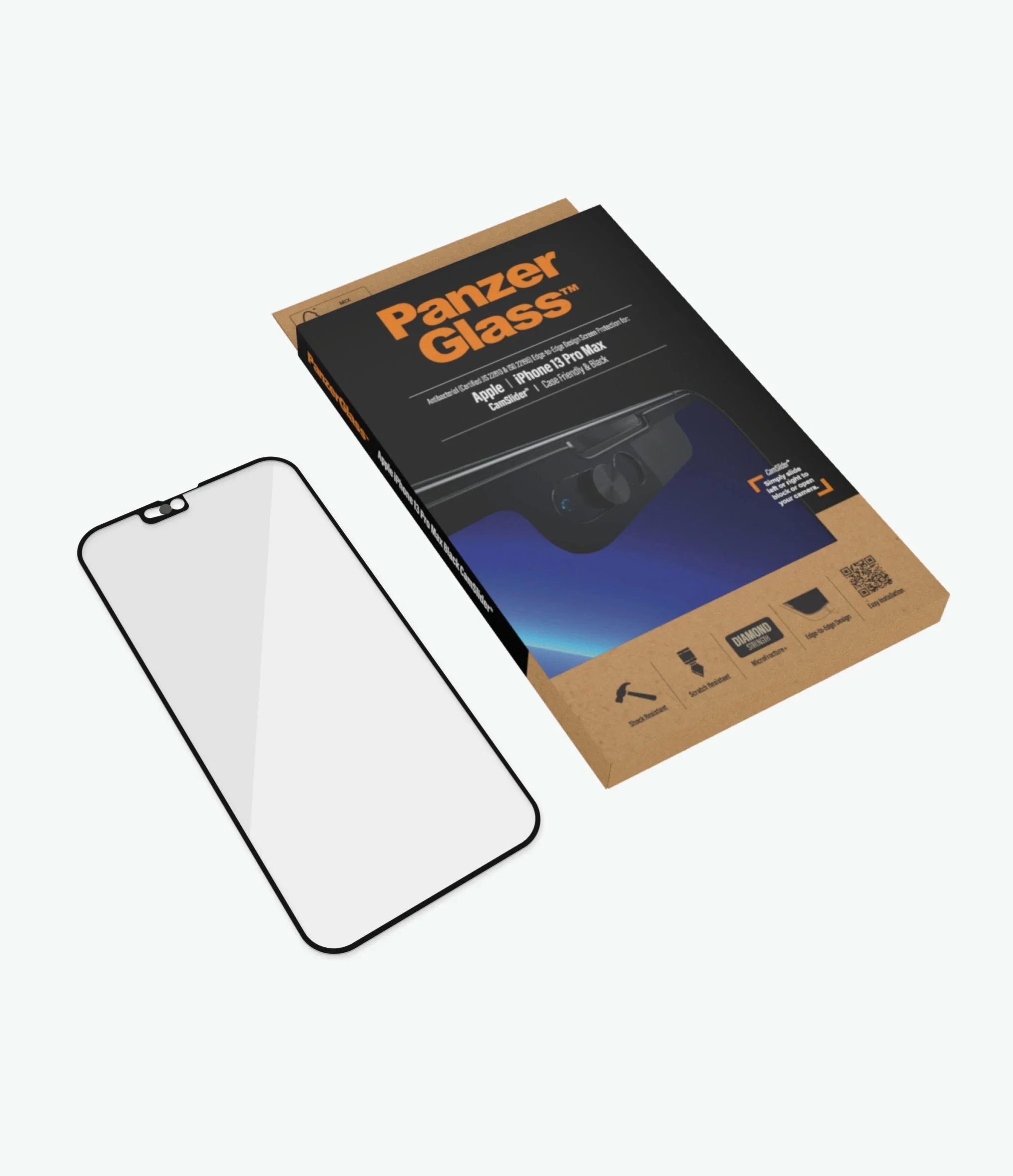 PanzerGlass Screen Guard iPhone 13 Pro Max 6.7 Cam Slider Black Frame - Image 4