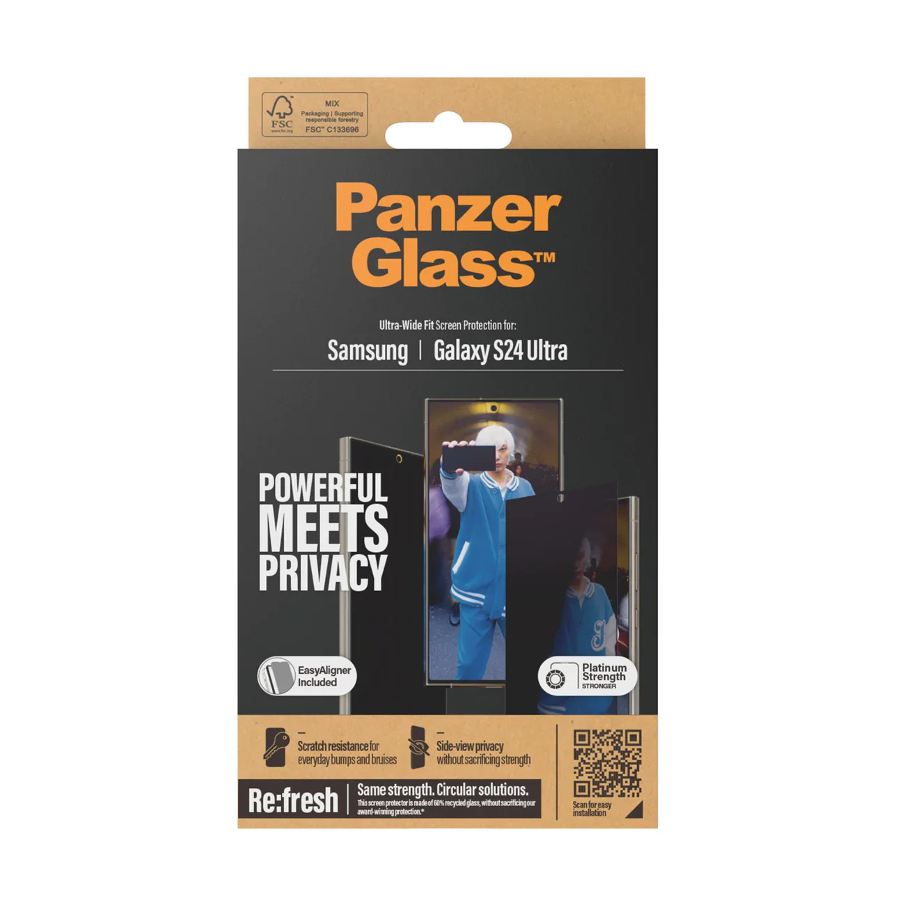 Panzer Glass Ultra Wide Privacy Screen Protector S24 Ultra 6.8 inch - Tinted - Image 2