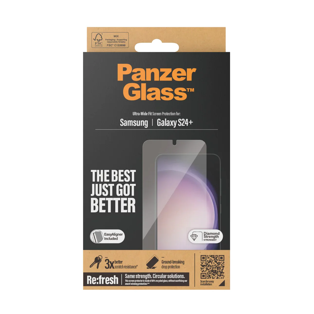 PanzerGlass Ultra Wide Screen Protector S24 Plus 6.7 inch - Clear - Image 2