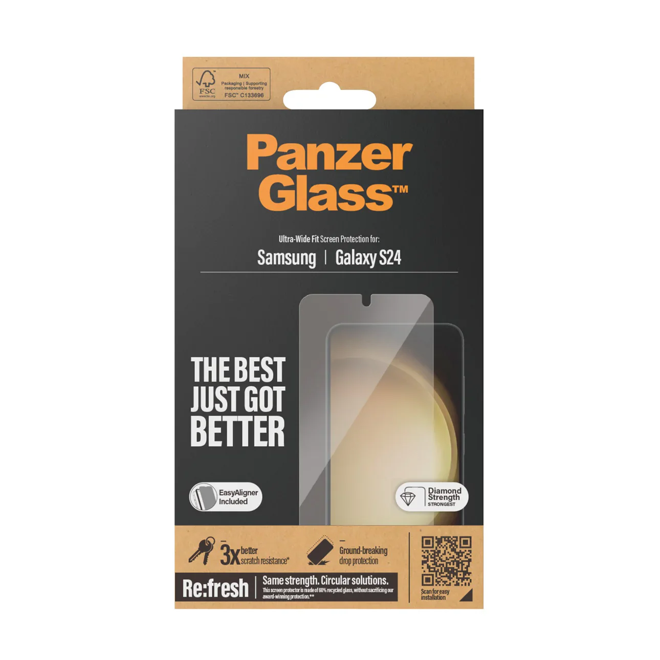 PanzerGlass Ultra Wide Screen Protector S24 Standard 6.2 inch - Clear - Image 2