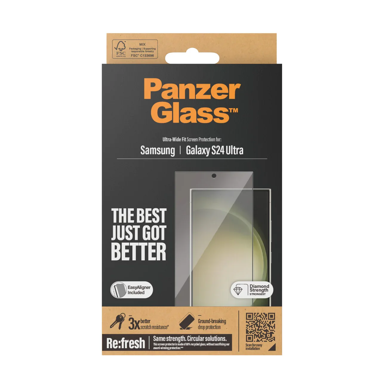 PanzerGlass Ultra Wide Screen Protector S24 Ultra 6.8 inch - Clear - Image 2