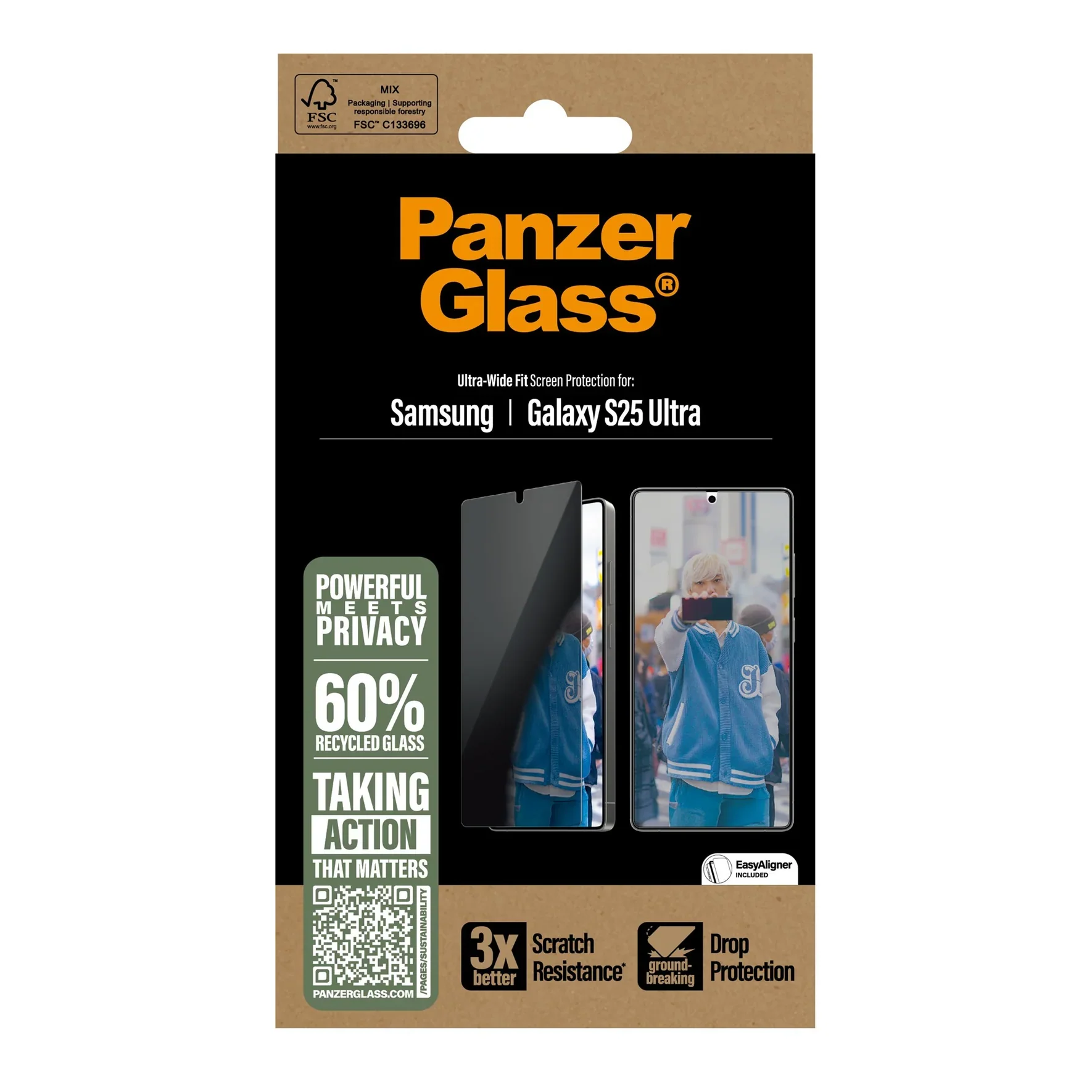PanzerGlass UW Privacy Screen Guard Samsung S25 Ultra 6.9 - Tinted - Image 2