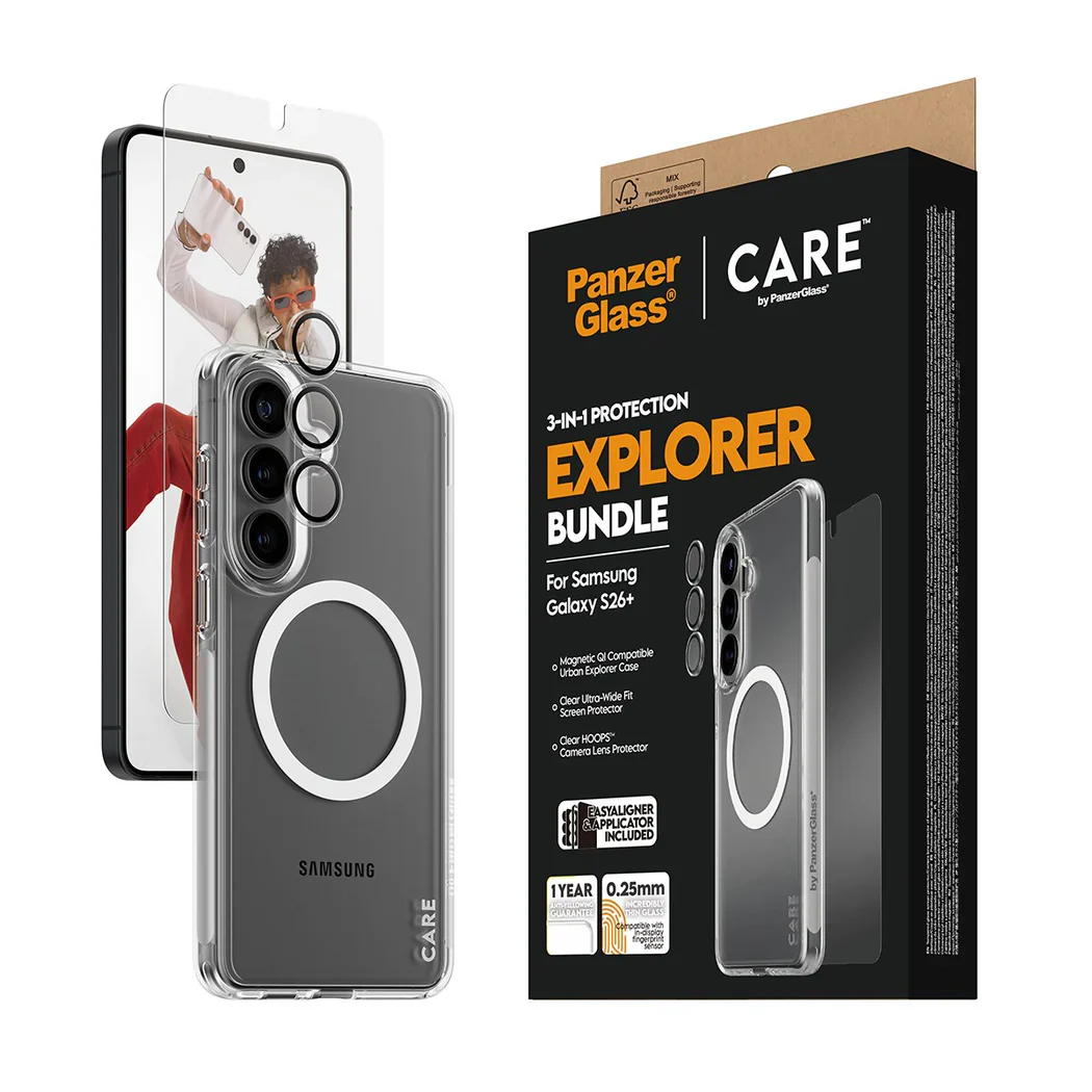PanzerGlass CARE 3 in 1 Bundle for Samsung Galaxy S26 Plus - Clear - Image 3
