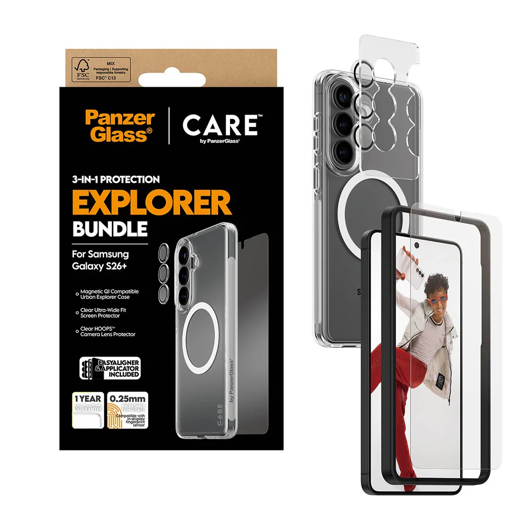 PanzerGlass CARE 3 in 1 Bundle for Samsung Galaxy S26 Plus - Clear - Image 4