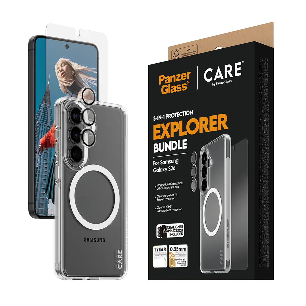 PanzerGlass CARE 3 in 1 Bundle for Samsung Galaxy S26 Standard - Clear - Image 3