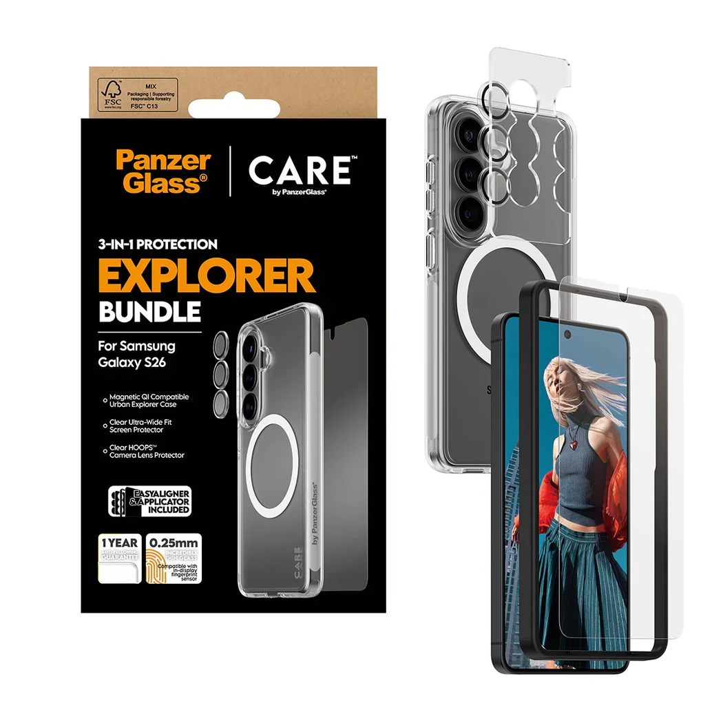 PanzerGlass CARE 3 in 1 Bundle for Samsung Galaxy S26 Standard - Clear - Image 4