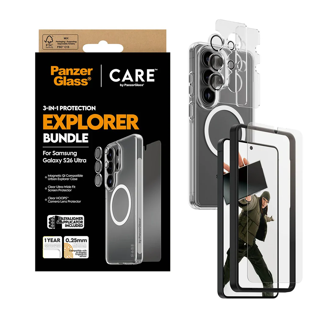 PanzerGlass CARE 3 in 1 Bundle for Samsung Galaxy S26 Ultra - Clear - Image 4