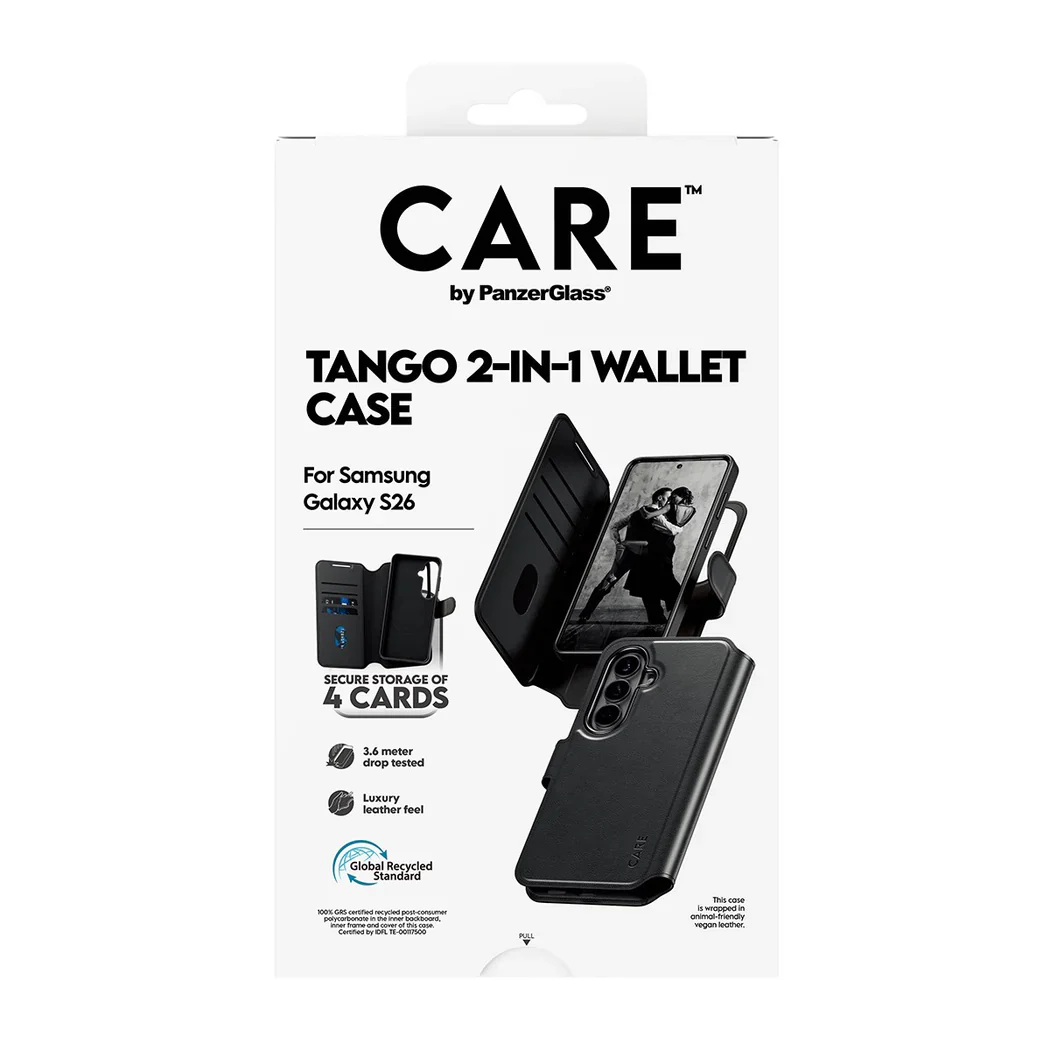 PanzerGlass Care Tango 2 in 1 Wallet Magnets Case for Samsung Galaxy S26 Standard Black - Image 12