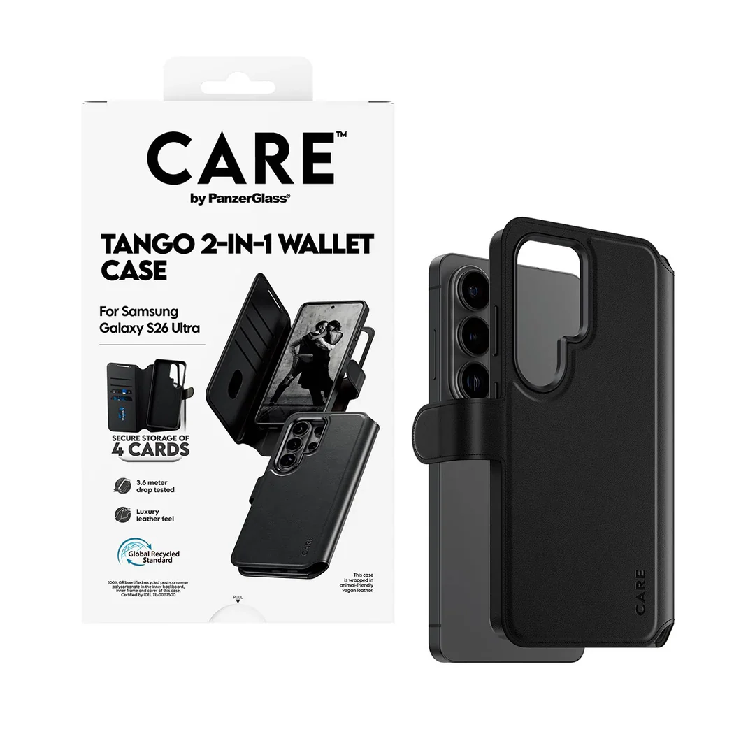 PanzerGlass Care Tango 2 in 1 Wallet Magnets Case for Samsung Galaxy S26 Ultra - Black - Image 4