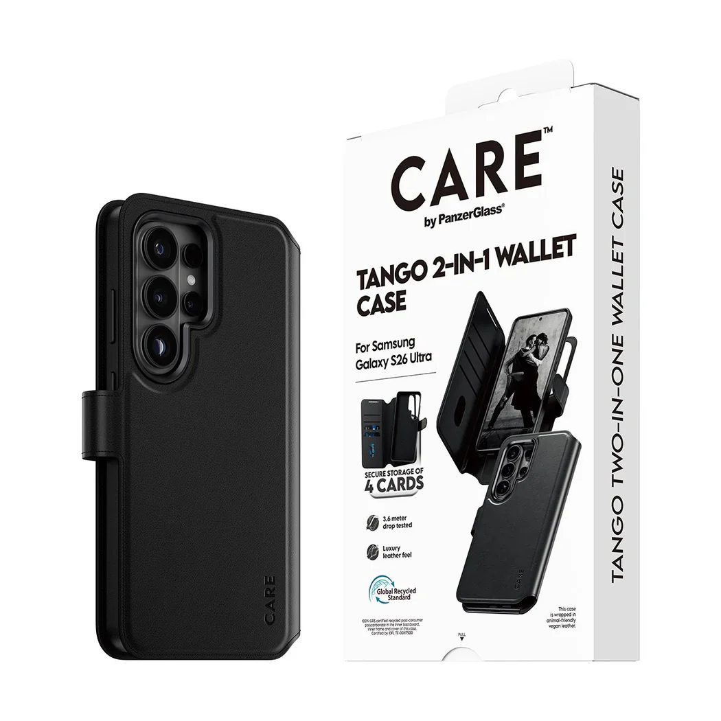 PanzerGlass Care Tango 2 in 1 Wallet Magnets Case for Samsung Galaxy S26 Ultra - Black - Image 7