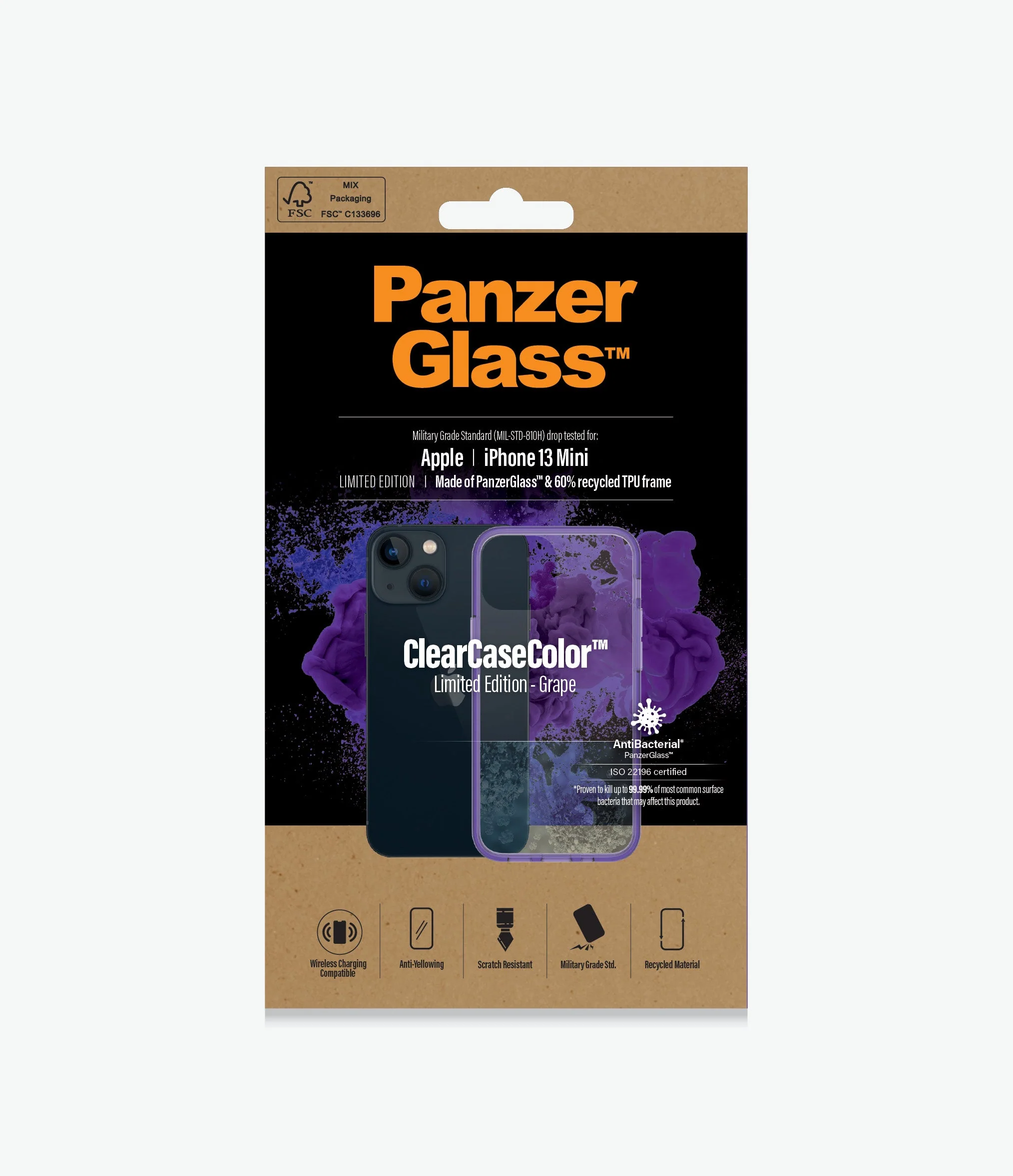PanzerGlass Clear Case Apple iPhone 13 Mini - Grape Purple - Image 4