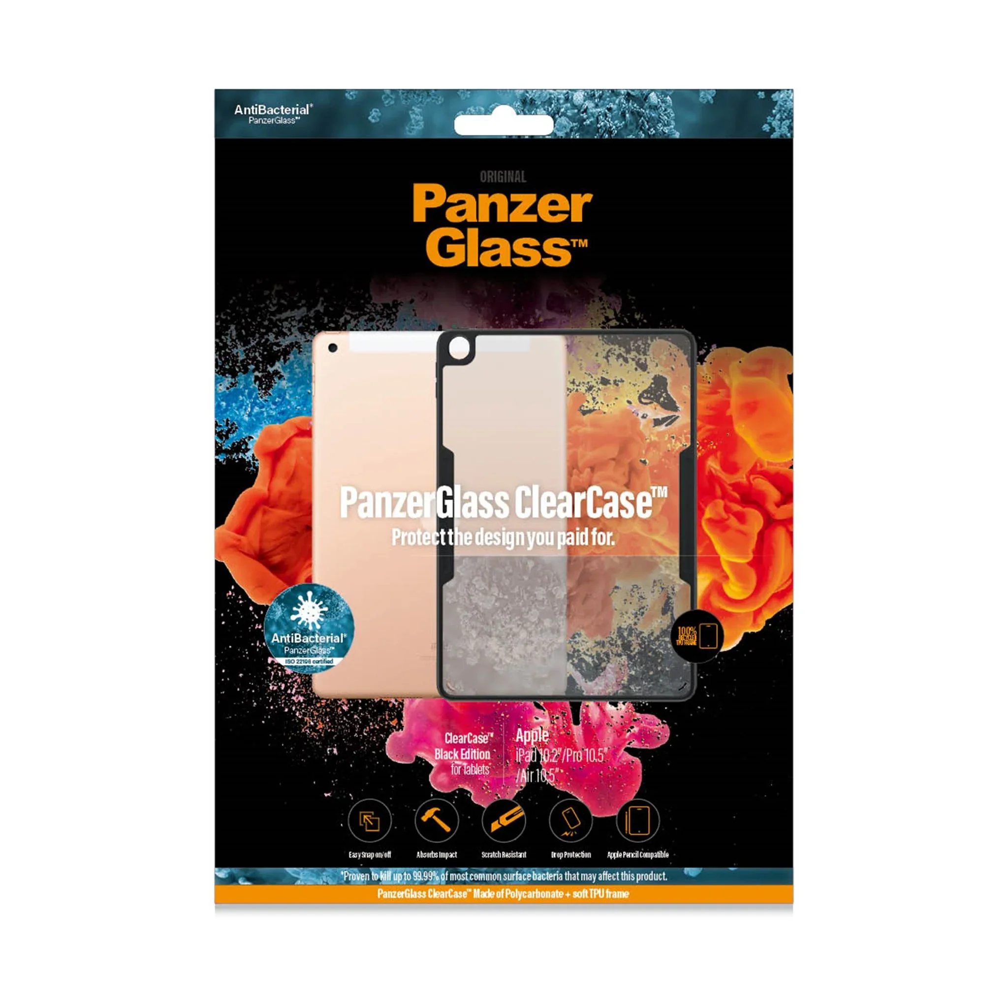 PanzerGlass ClearCase for iPad 7/8/9 10.2 inch and Air 3 / Pro 3 10.5inch - Black Clear - Image 2
