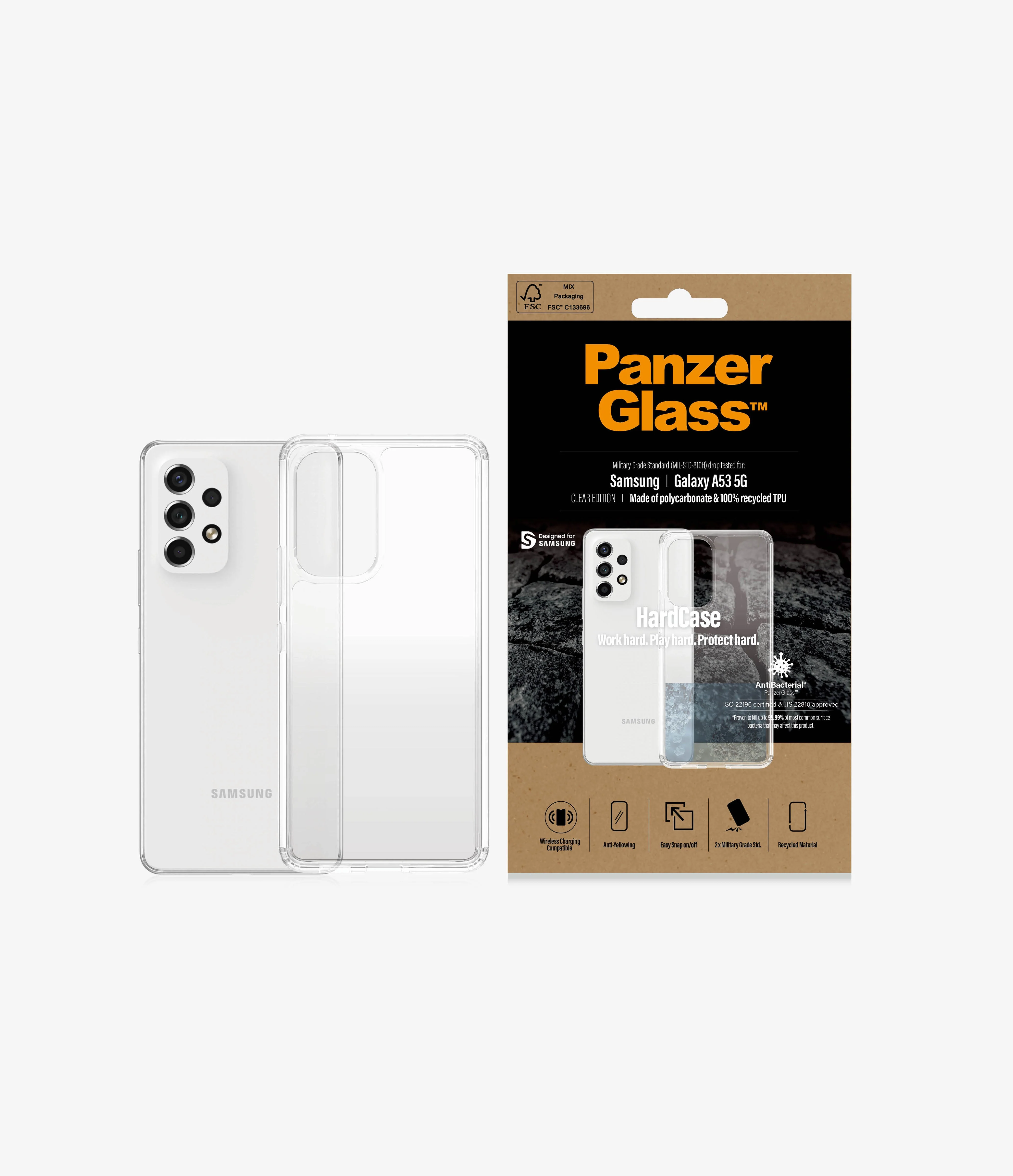PanzerGlass Hard Tough Case for Samsung A53 5G SM-A536 - Clear - Image 3