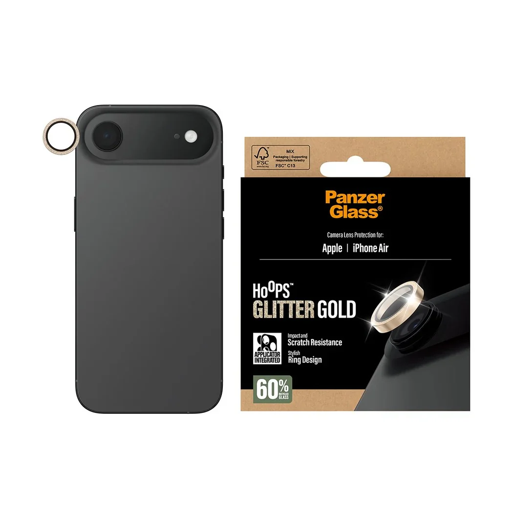 PanzerGlass Hoops® Lens Protector – iPhone 17 Air – Glitter Gold - Image 4