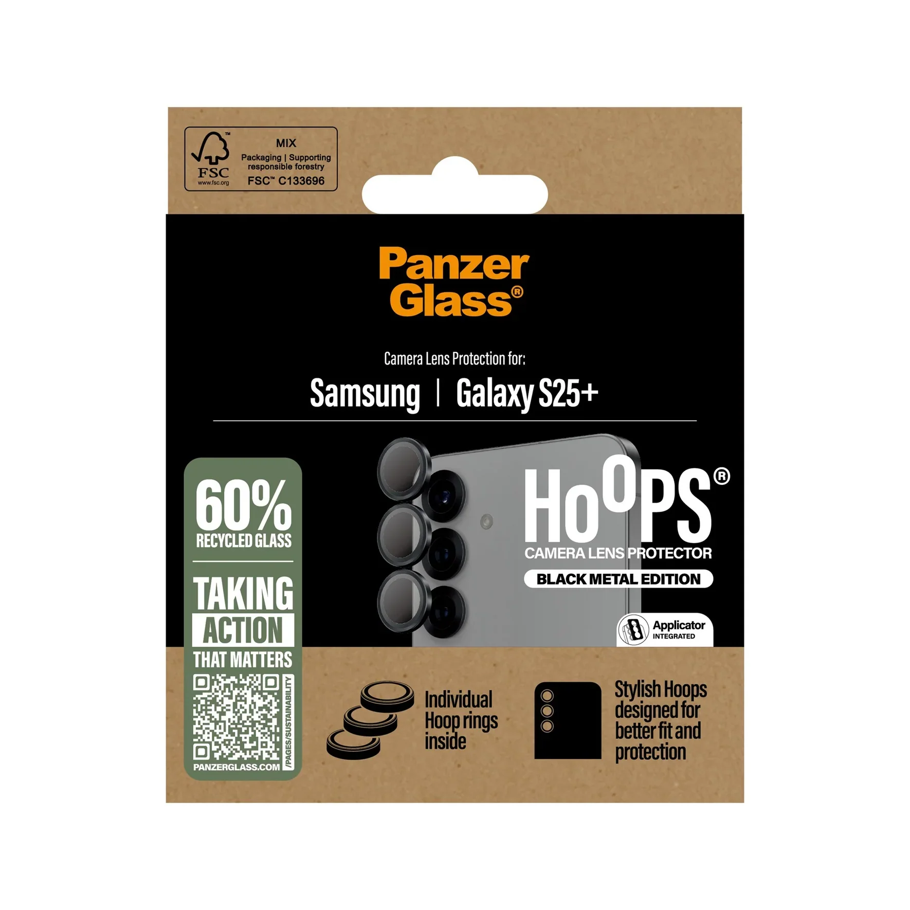 PanzerGlass Hoops Camera Lens Protector Samsung Galaxy S25 Plus - Black - Image 5