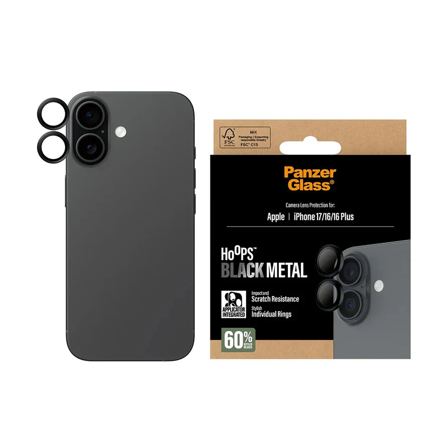 PanzerGlass Hoops® Lens Protector – iPhone  17 Standard / 16 / 16 Plus – Black - Image 2