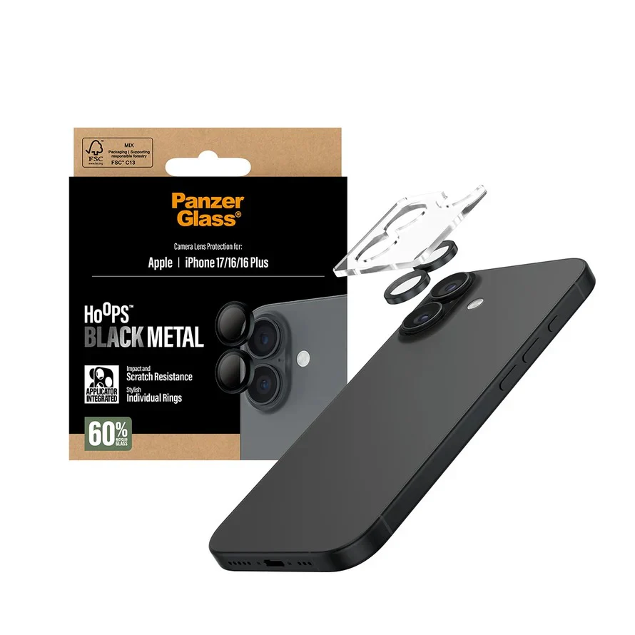 PanzerGlass Hoops® Lens Protector – iPhone  17 Standard / 16 / 16 Plus – Black - Image 5