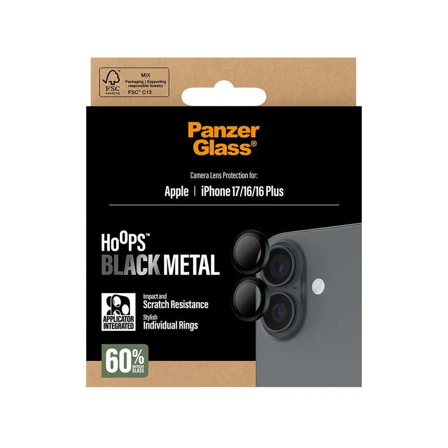 PanzerGlass Hoops® Lens Protector – iPhone  17 Standard / 16 / 16 Plus – Black - Image 6