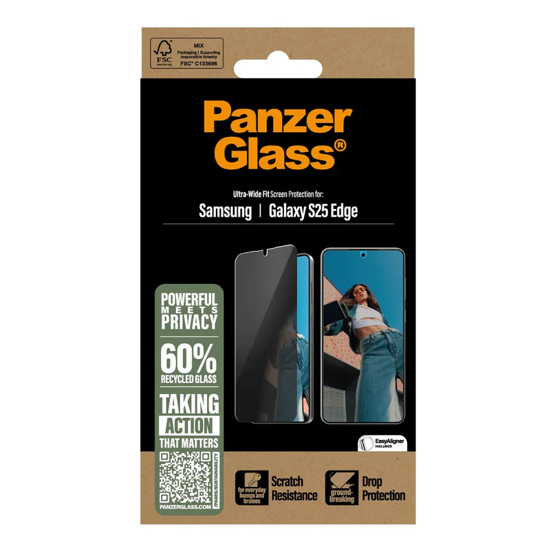 PanzerGlass UW Privacy Screen Guard Samsung S25 Edge 6.7 - Tint - Image 3