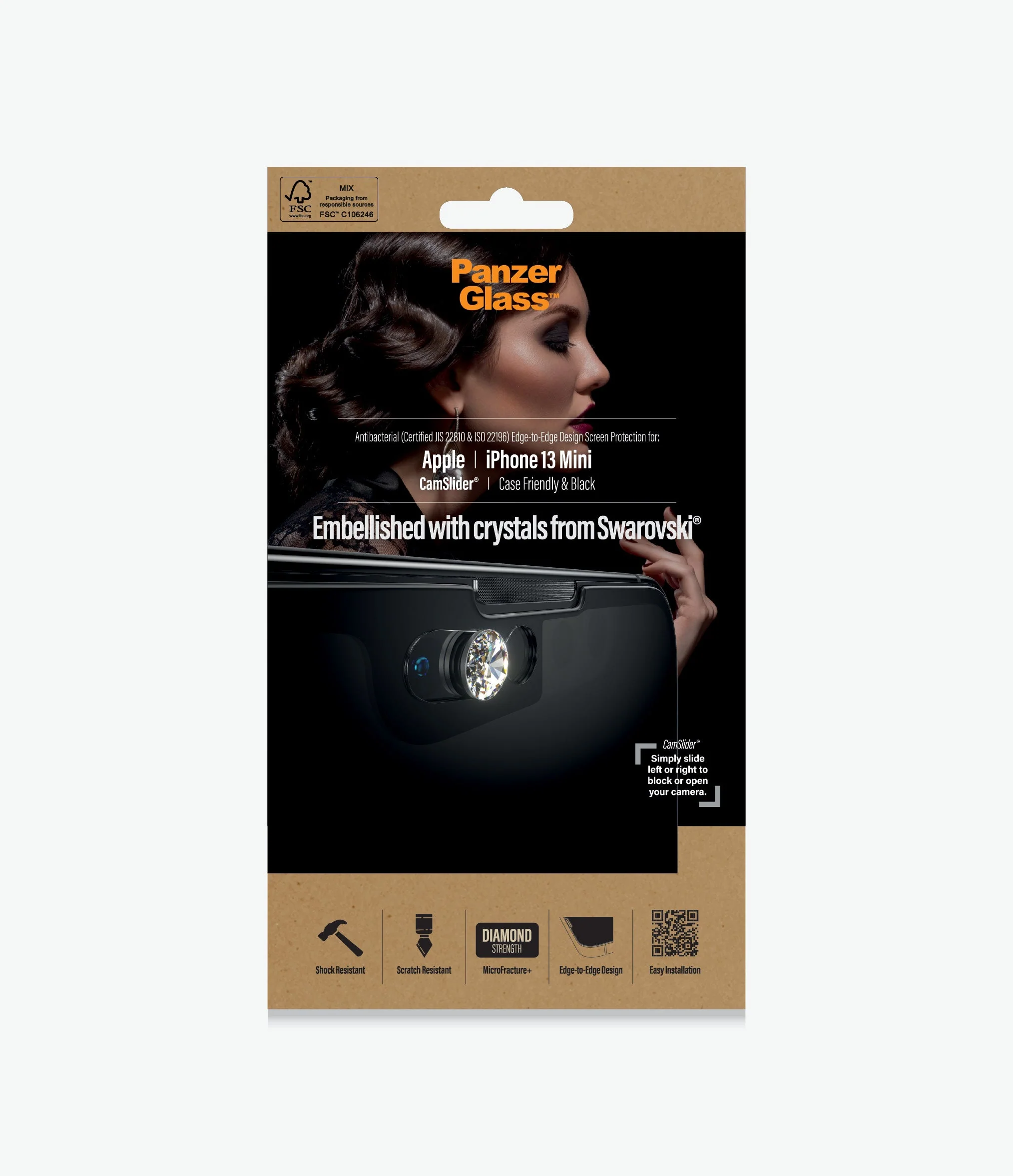 PanzerGlass Screen Guard CamSlider with Swarovski Crystals iPhone 13 Mini 5.4 - Image 3