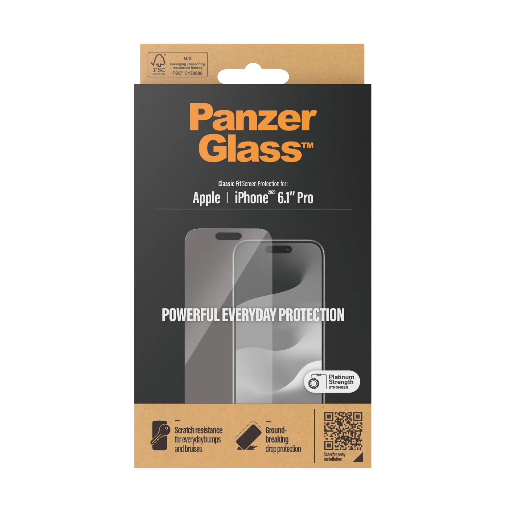 PanzerGlass Screen Guard Classic Fit iPhone 15 Pro 6.1 - Clear - Image 3