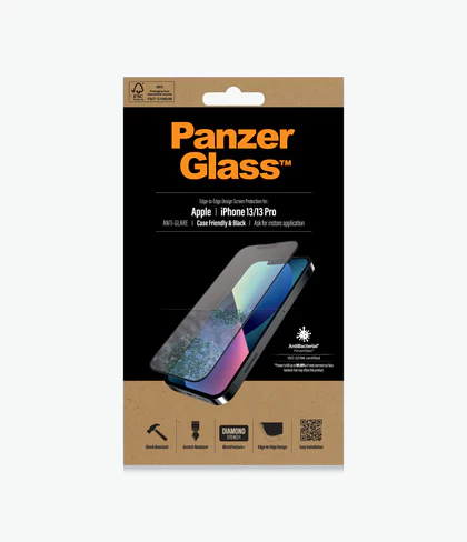 PanzerGlass Screen Guard iPhone 13 / 13 Pro 6.1 Anti-Glare Black Frame - Image 2